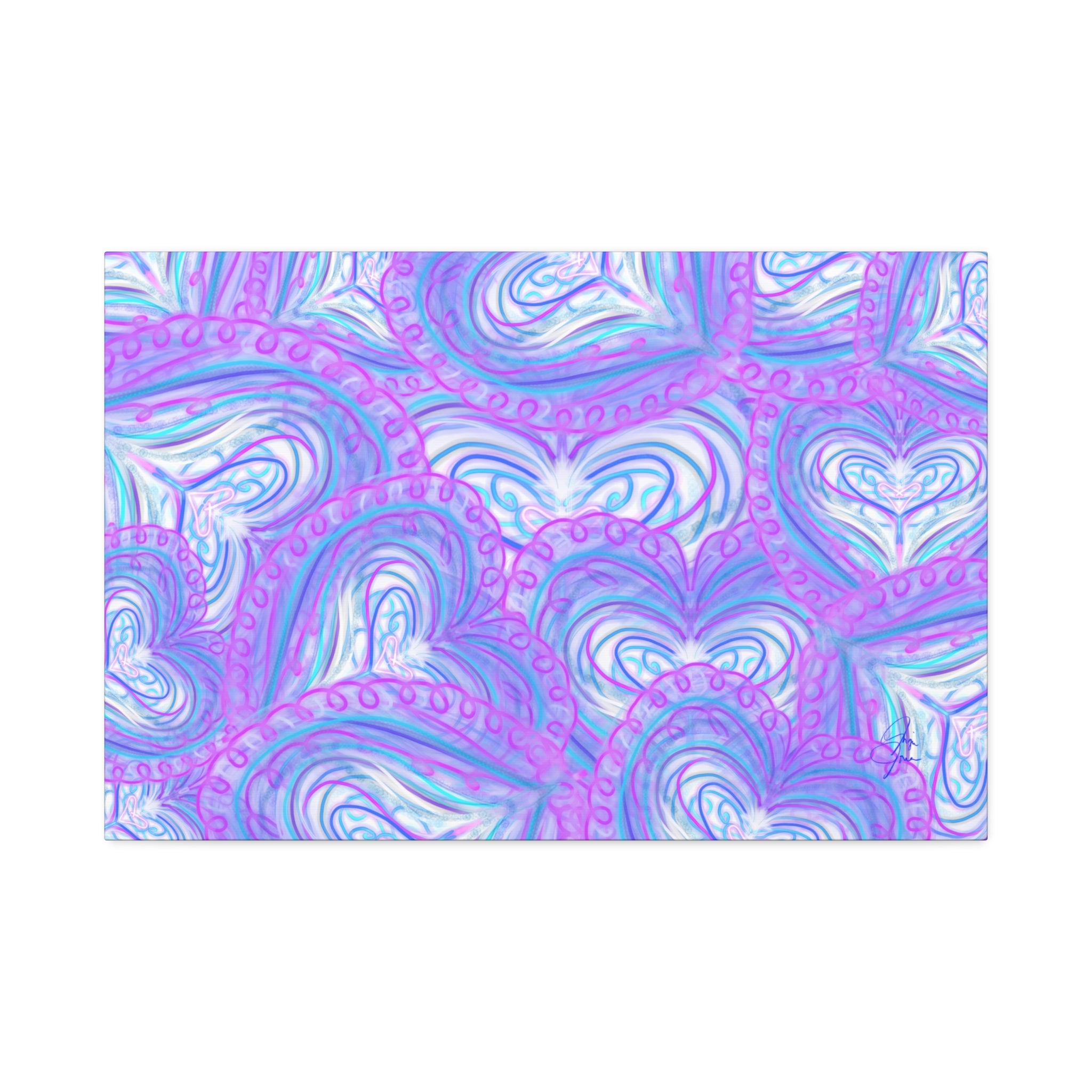 Pastel Heart Swirl Canvas Print — Stretched 1.5"