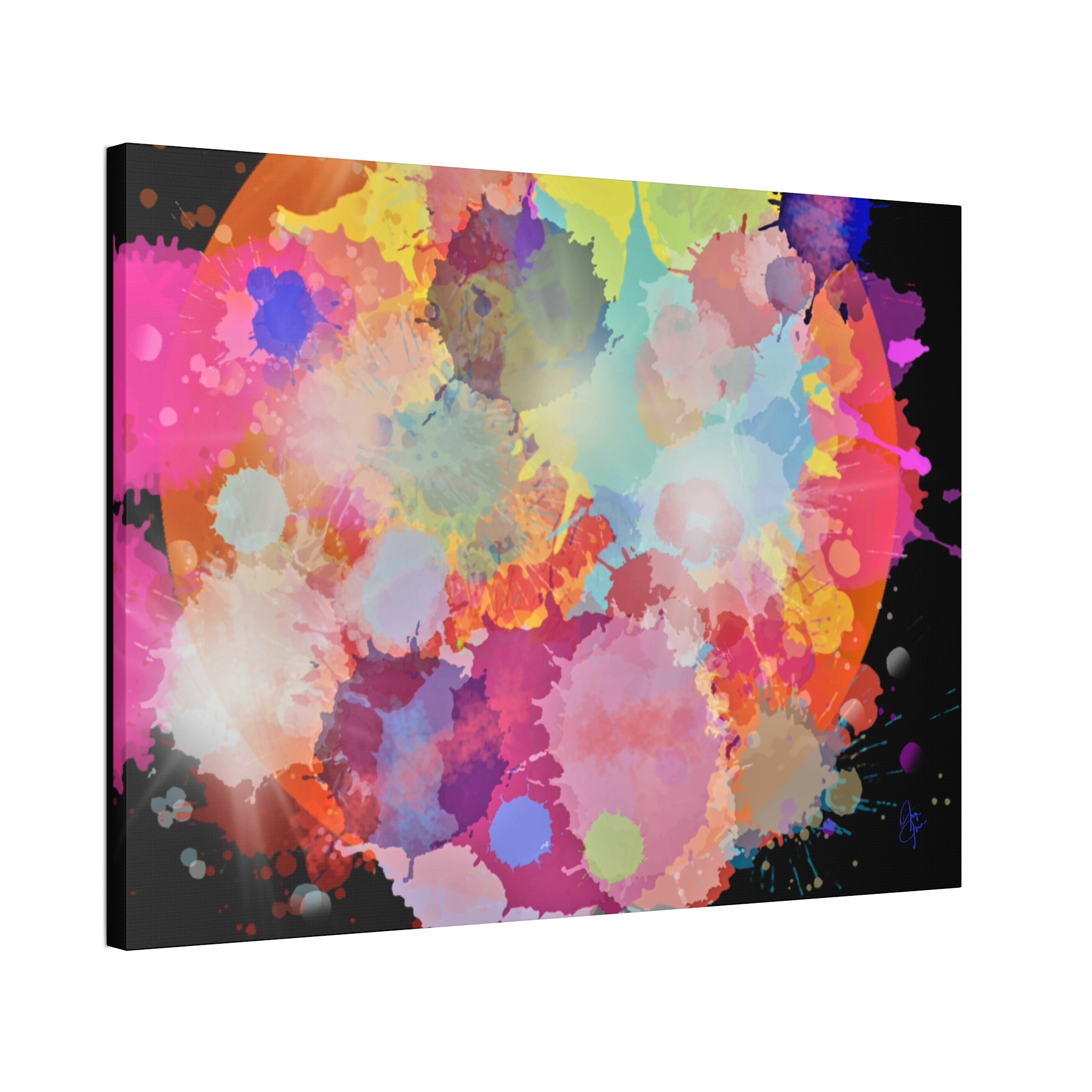 Abstract Color Splash Canvas Print — Vibrant Watercolor Ink Splash Wall Art