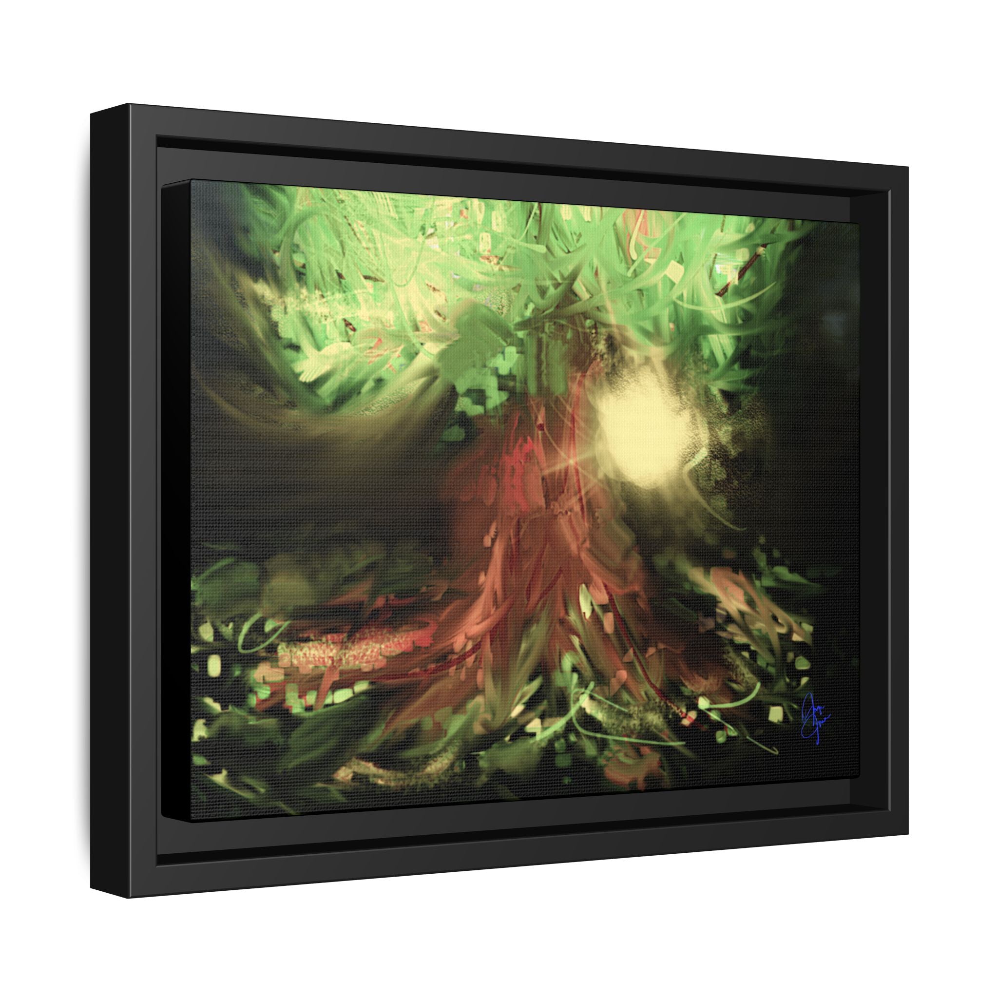 Sunset Tree Matte Canvas Framed Wall Art