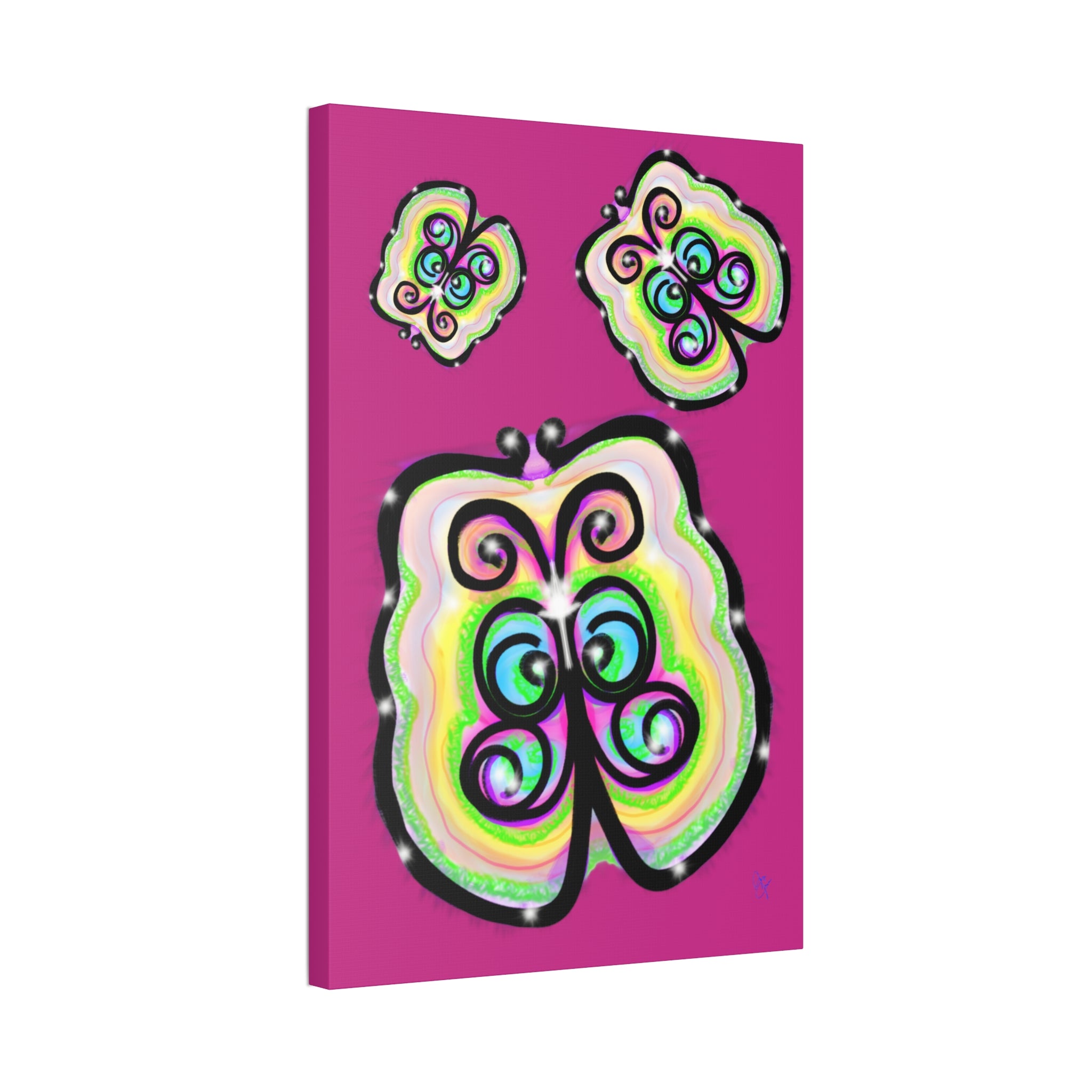 Abstract Rainbow Butterfly Canvas Print — Colorful Pop Art Wall Decor (Stretched 1.5")