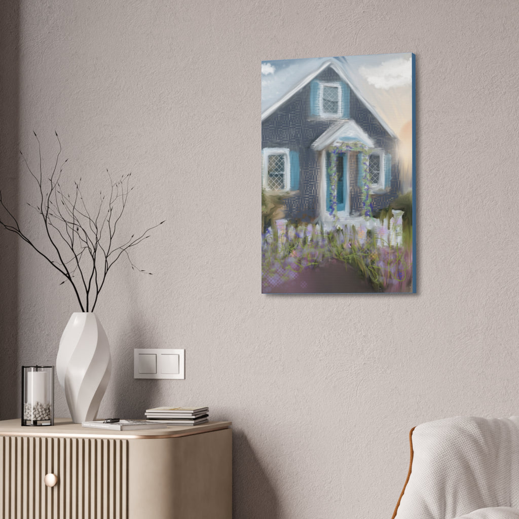 Coastal Cottage Garden Canvas Print — Stretched 1.5" Wall Art