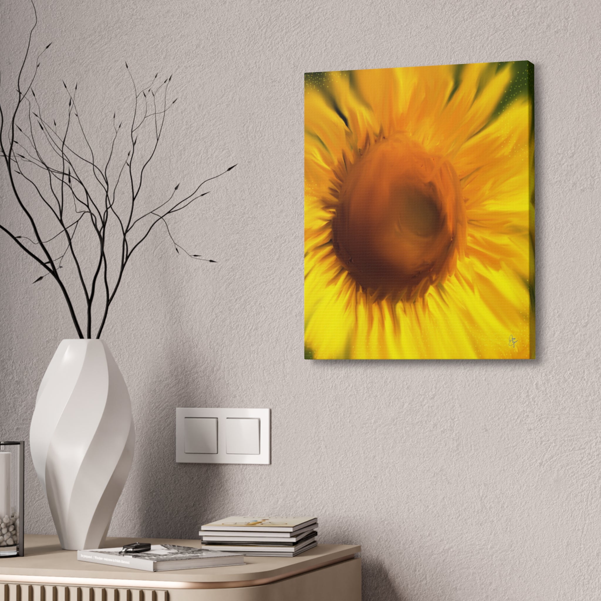 Sunflower Canvas Wall Art — Vibrant Floral Stretched Canvas