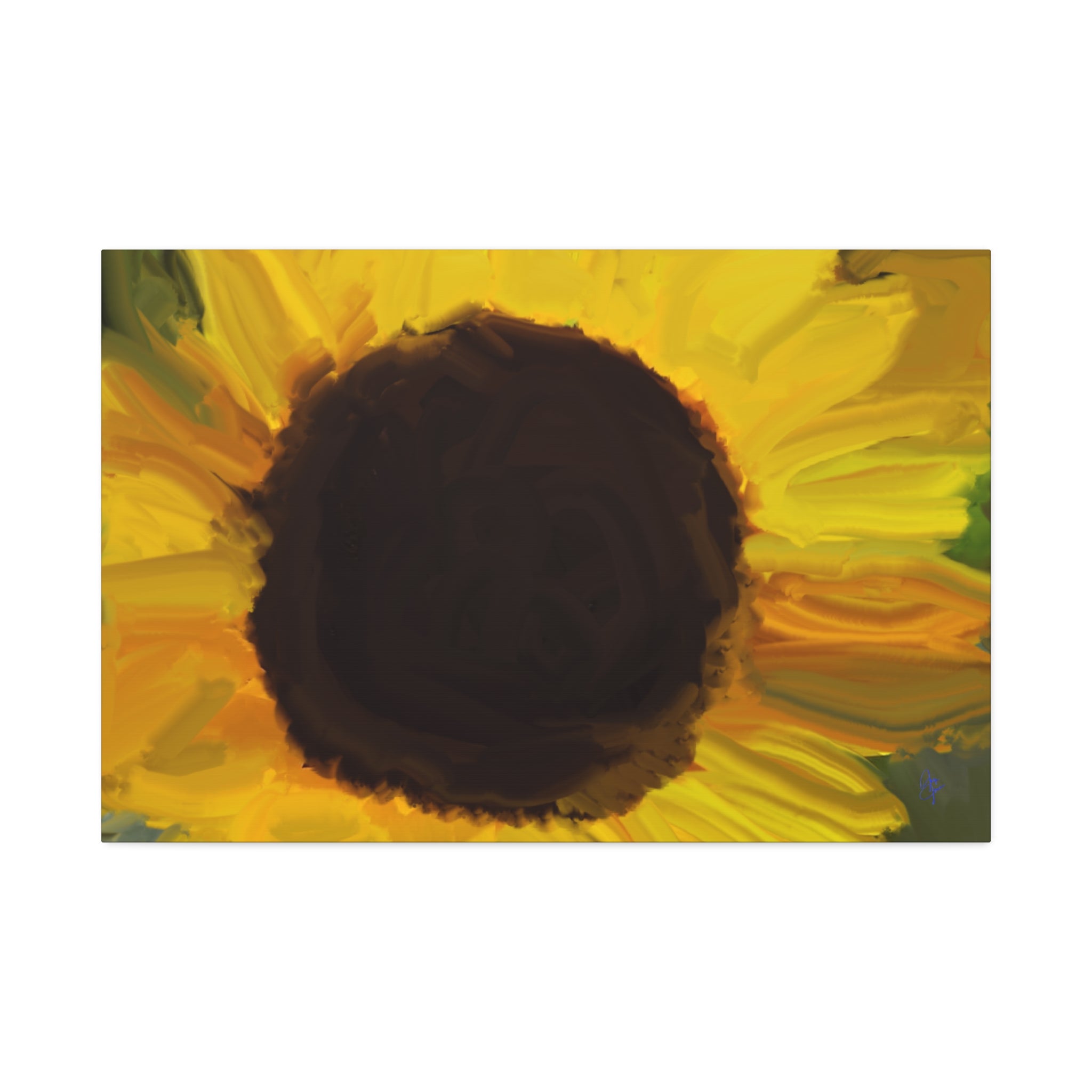 Sunflower Close-Up Canvas Stretched Wall Art