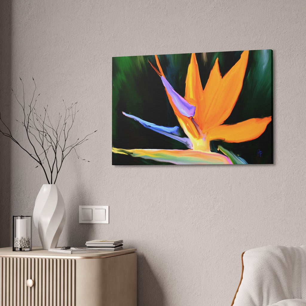 Bird of Paradise Floral Canvas Print — Vibrant Tropical Wall Art