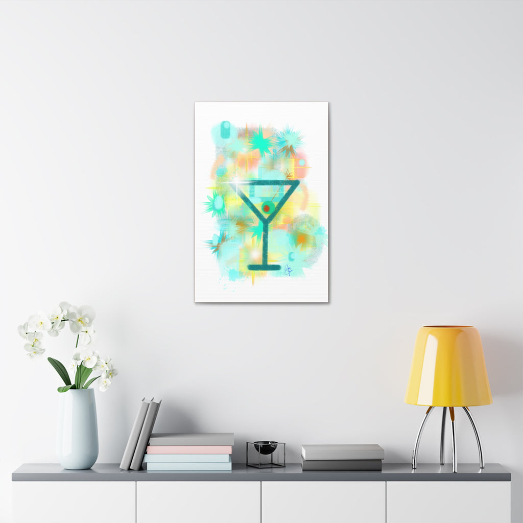 Martini Pop Art Canvas — Colorful Retro Cocktail Wall Art