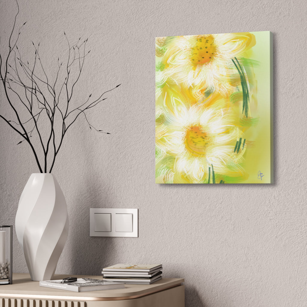 Yellow Daisy Floral Canvas Print – Stretched 1.5" Edge Art