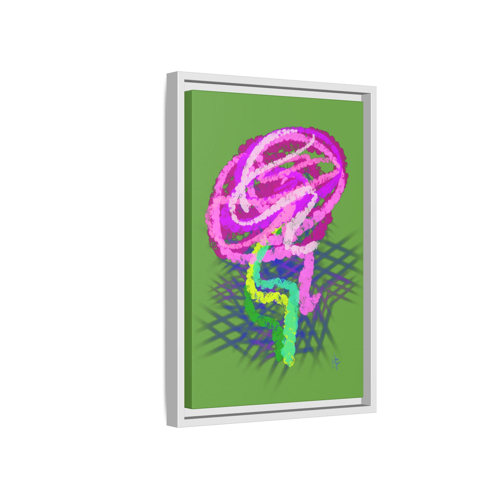 Framed Matte Canvas - Neon Rose Abstract Wall Art
