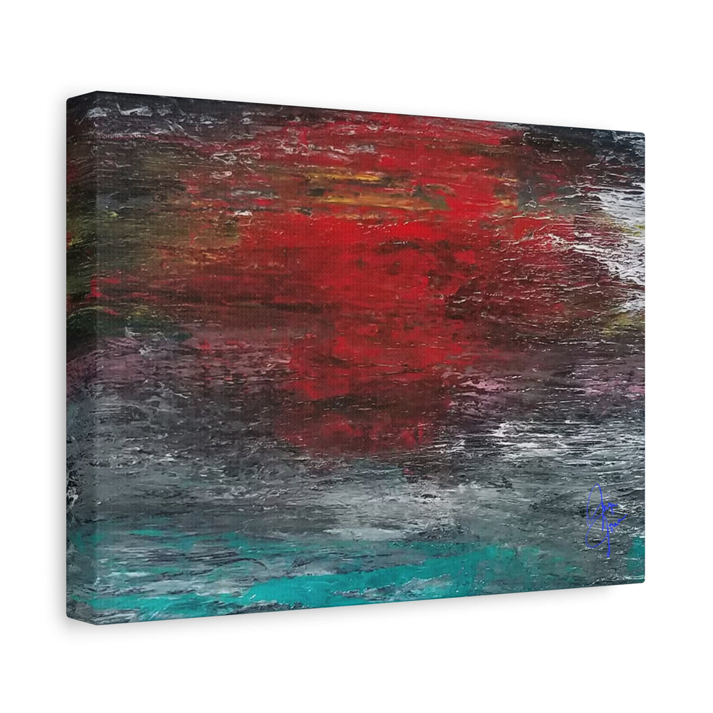 Abstract Red Horizon Matte Canvas Wall Art, Stretched 1.25"