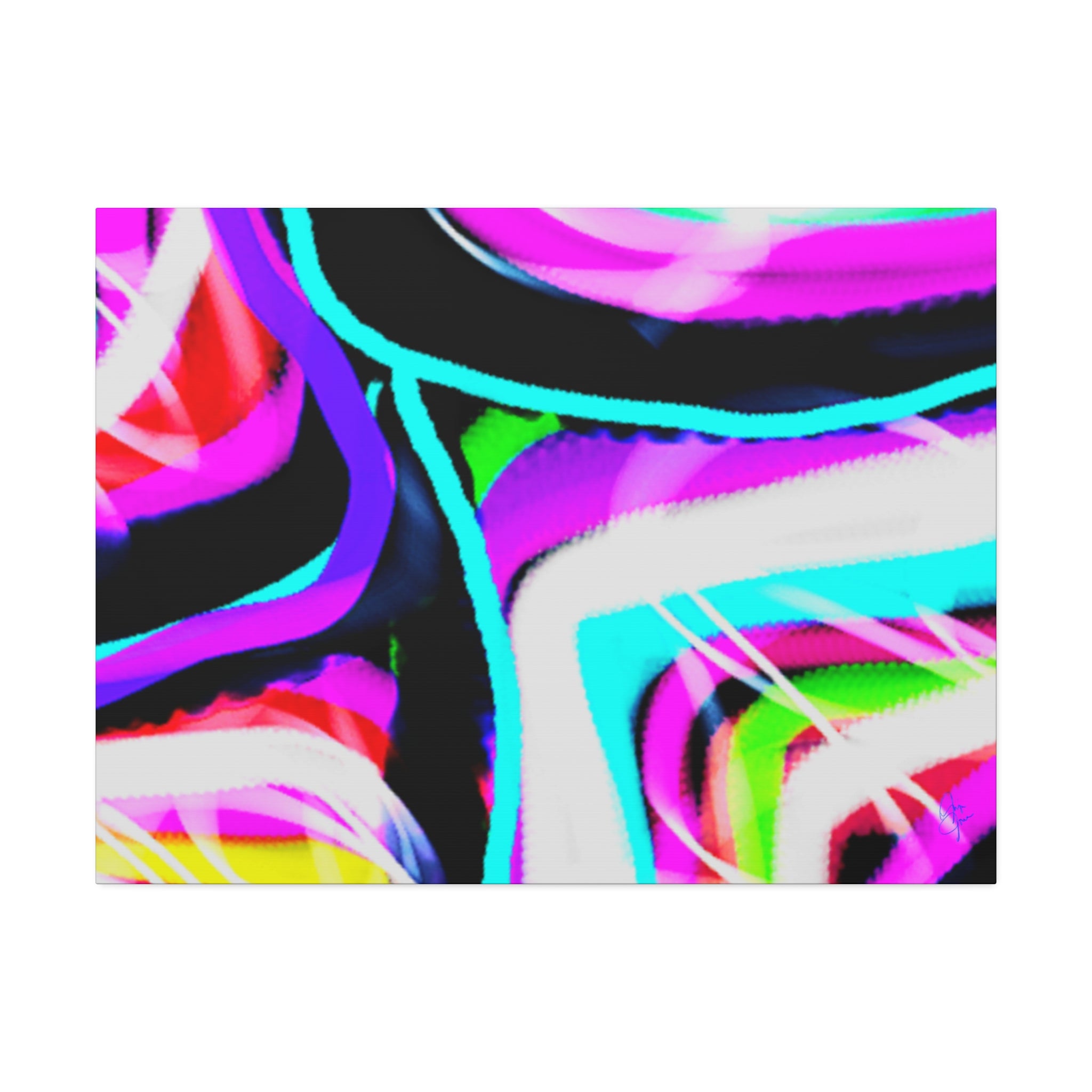 Abstract Neon Wave Canvas