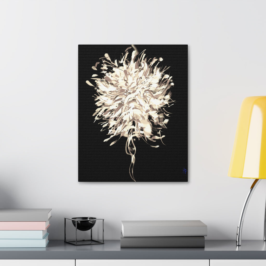 Abstract Floral Canvas Print – Neutral Burst Wall Art, Stretched 1.5"