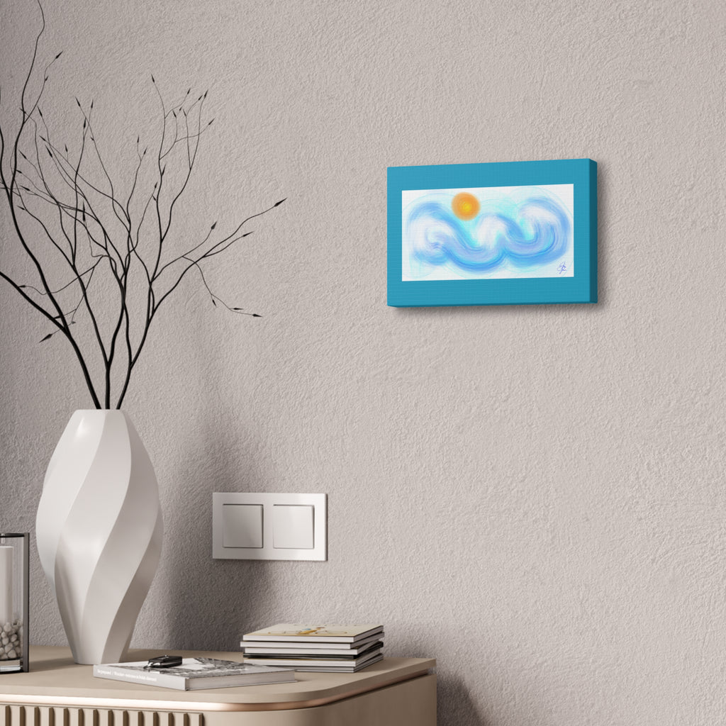 Abstract Ocean Wave Canvas — Turquoise Stretched Wall Art