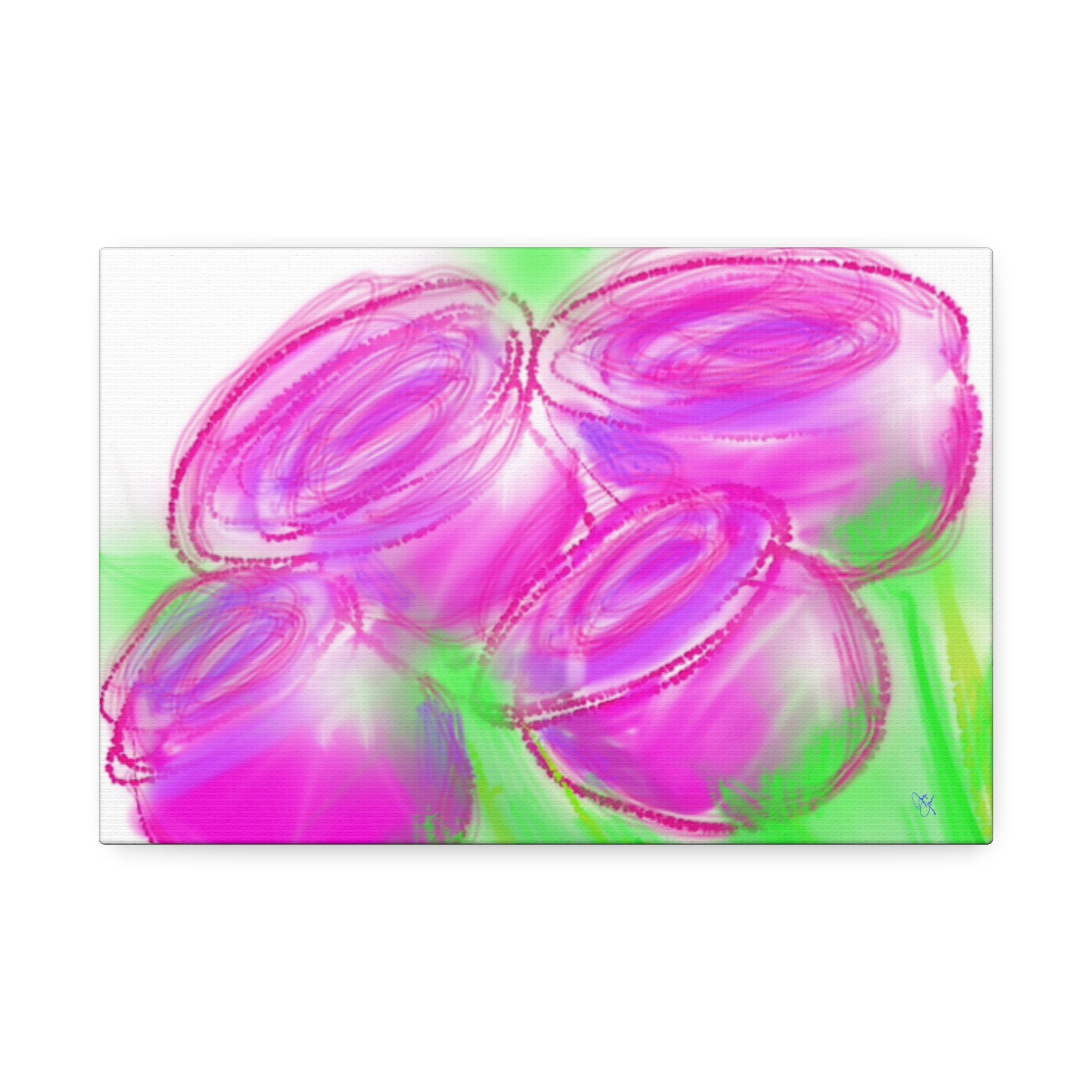 Pink Bloom Abstract Canvas
