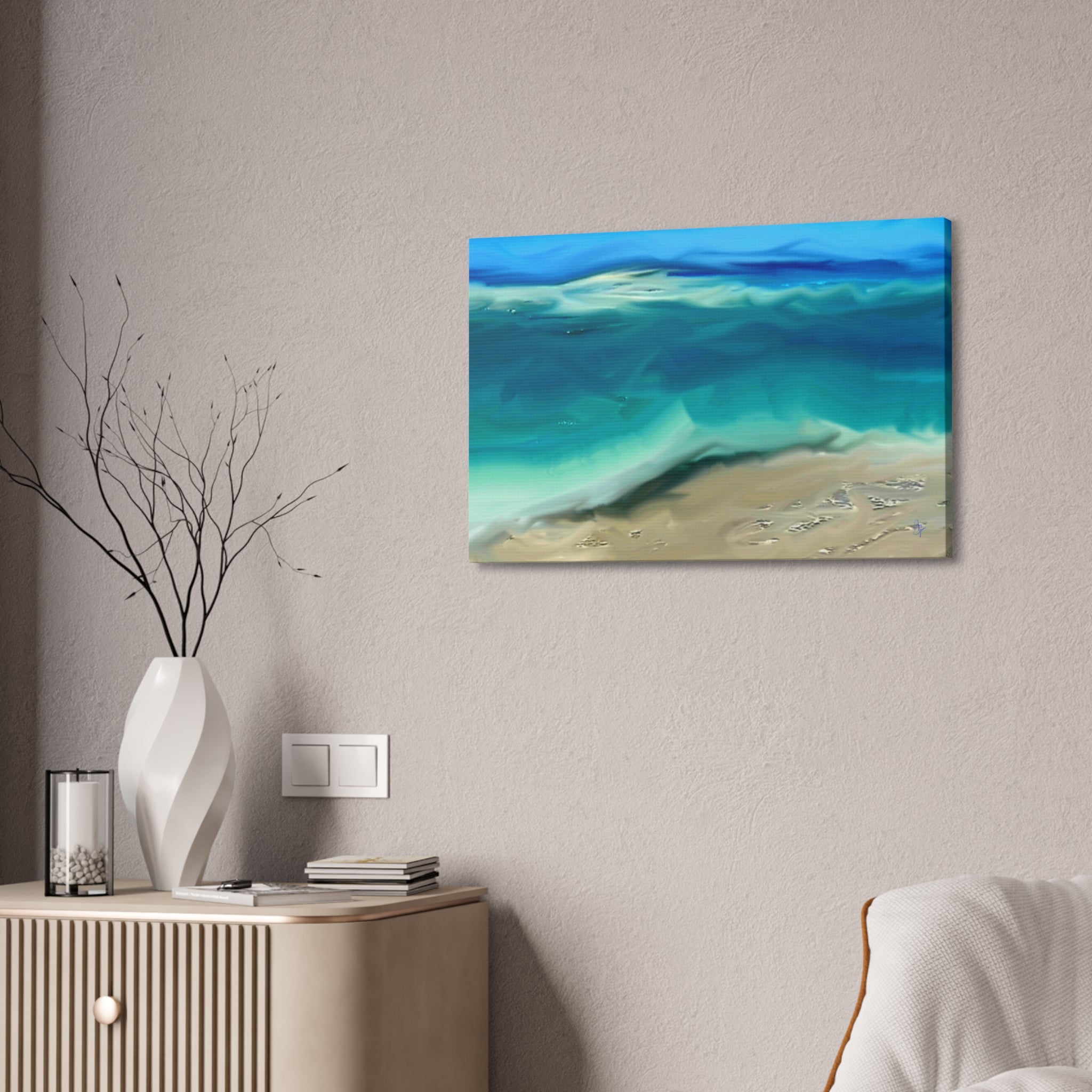 Ocean Waves Canvas Wall Art — Coastal Beach Seascape Canvas Print