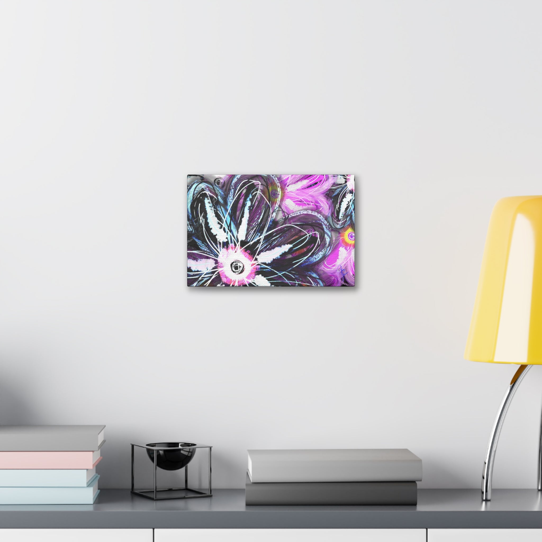 Floral Neon Abstract Canvas