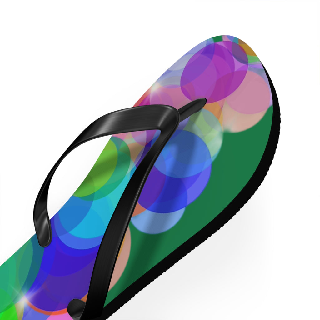 Flip Flops — Colorful Bokeh Circle Pattern Summer Sandals