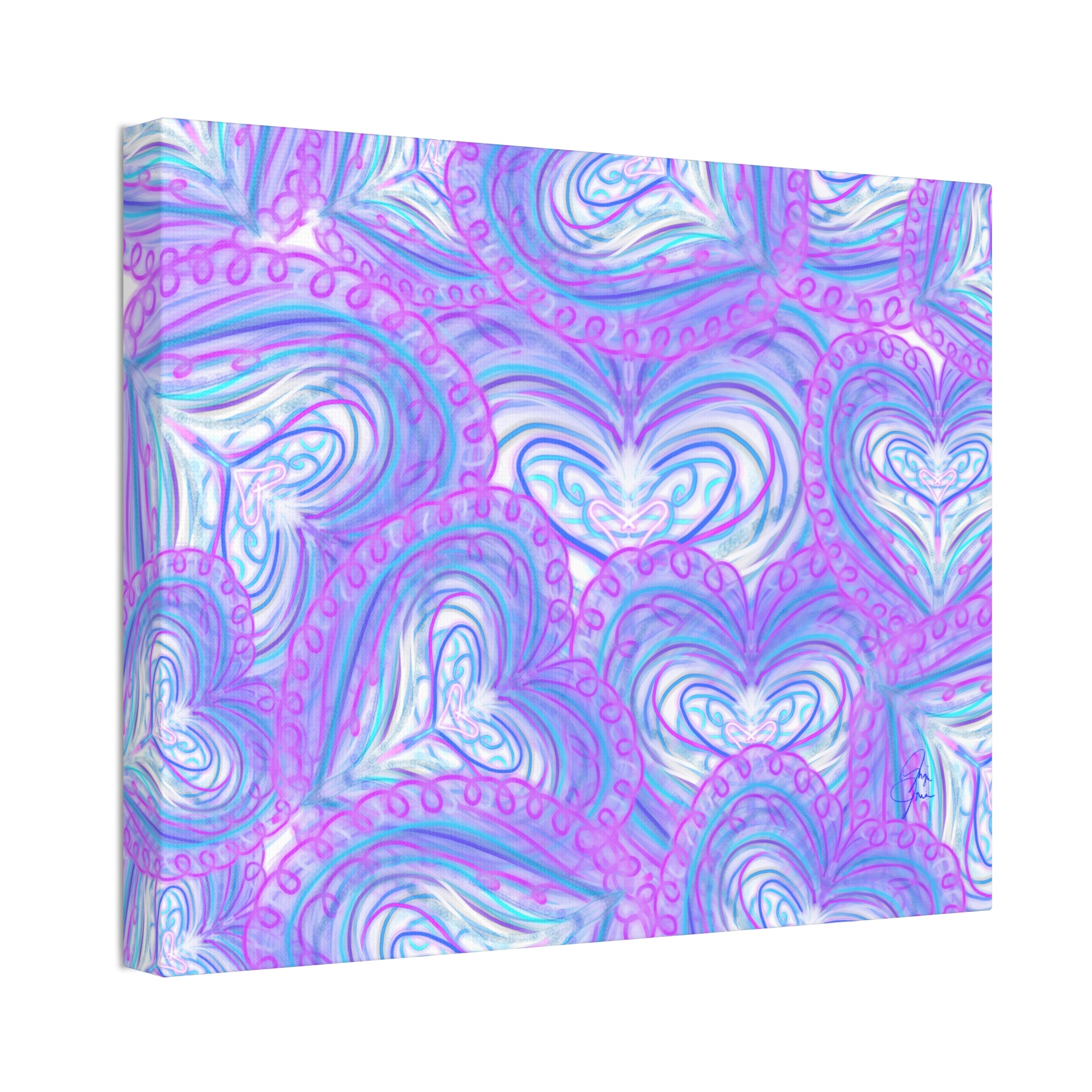 Pastel Heart Swirl Canvas Print — Stretched 1.5"