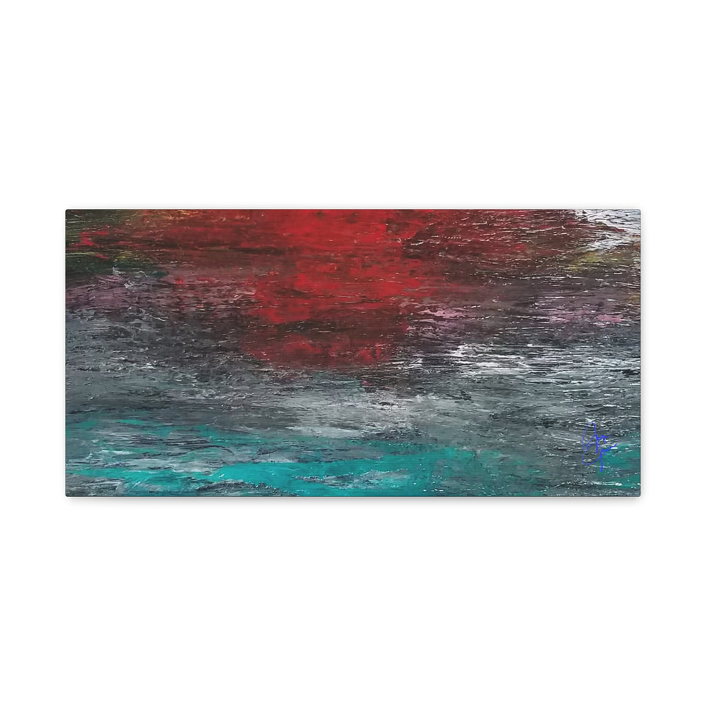 Abstract Red Horizon Matte Canvas Wall Art, Stretched 1.25"