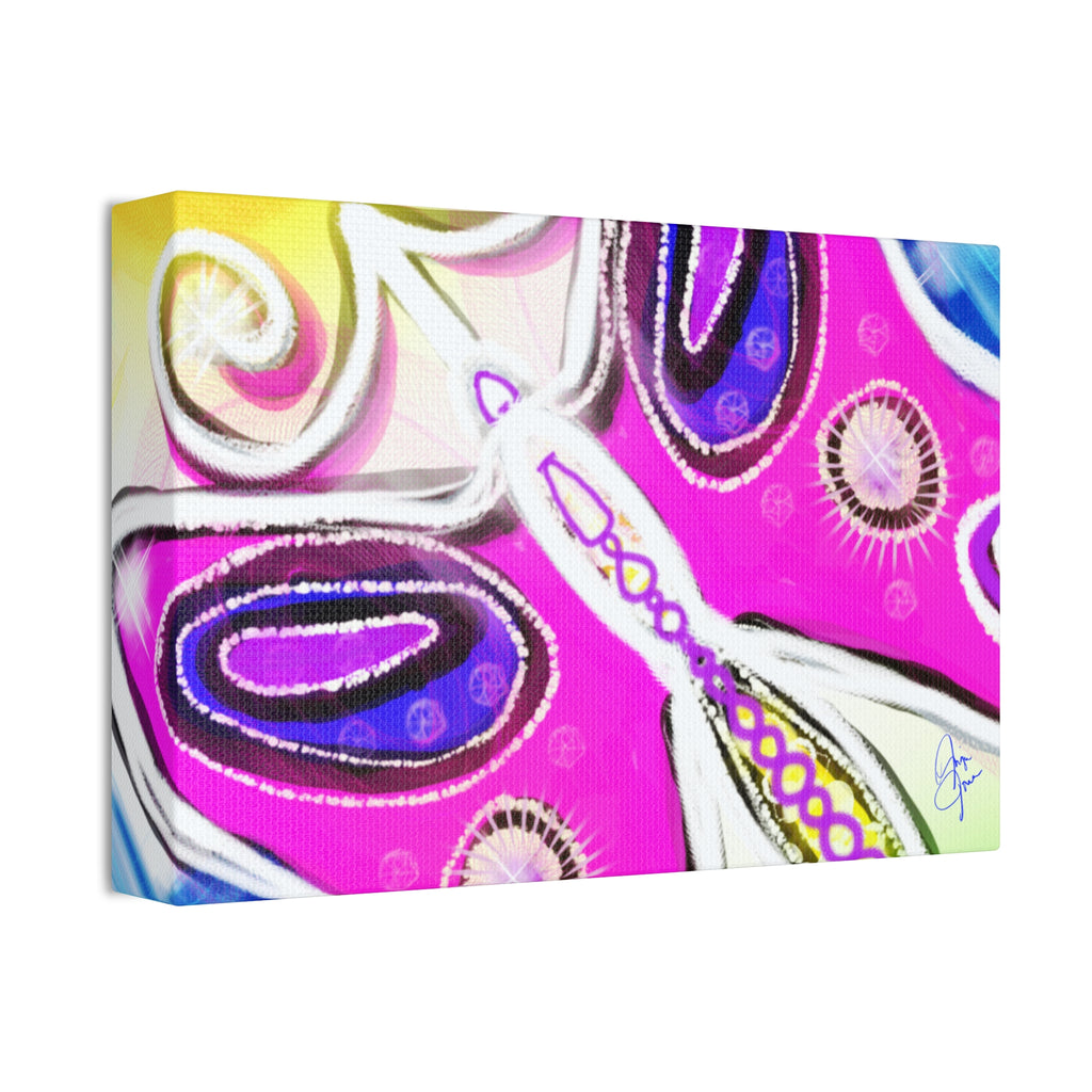 Abstract Pink Butterfly Canvas - Vibrant Stretched Wall Art