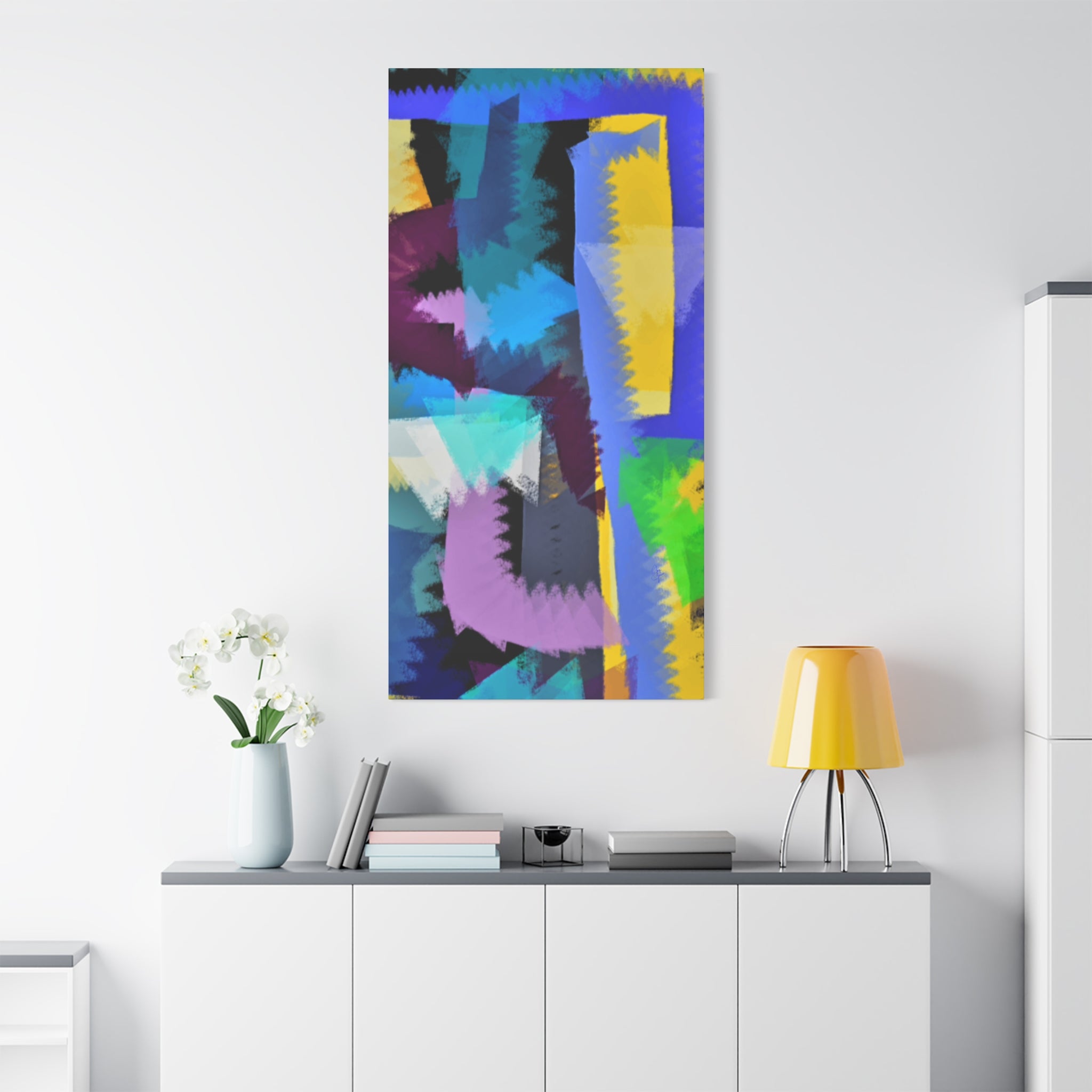 Abstract Color Burst Canvas Print — Vibrant Geometric Wall Art