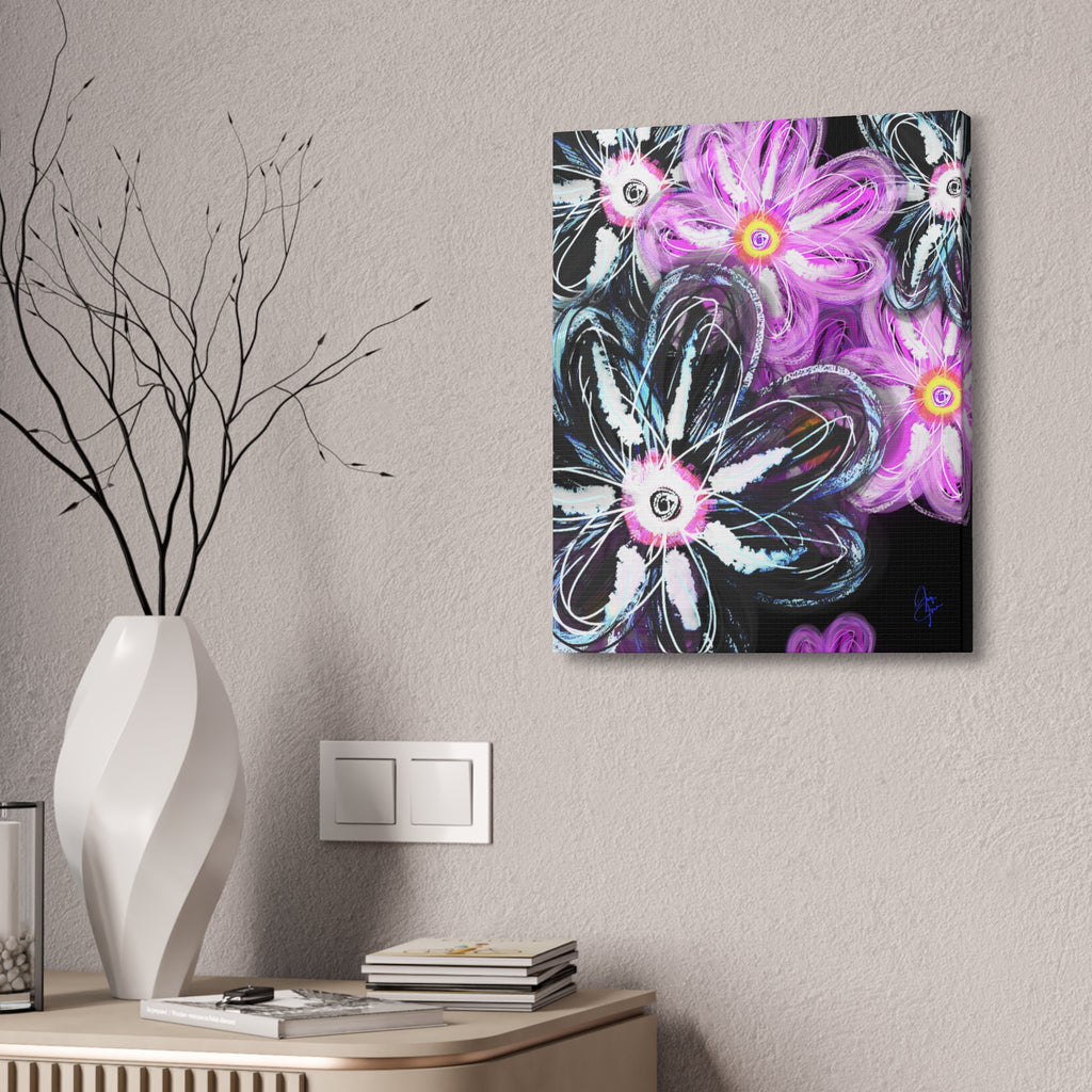 Floral Neon Abstract Canvas