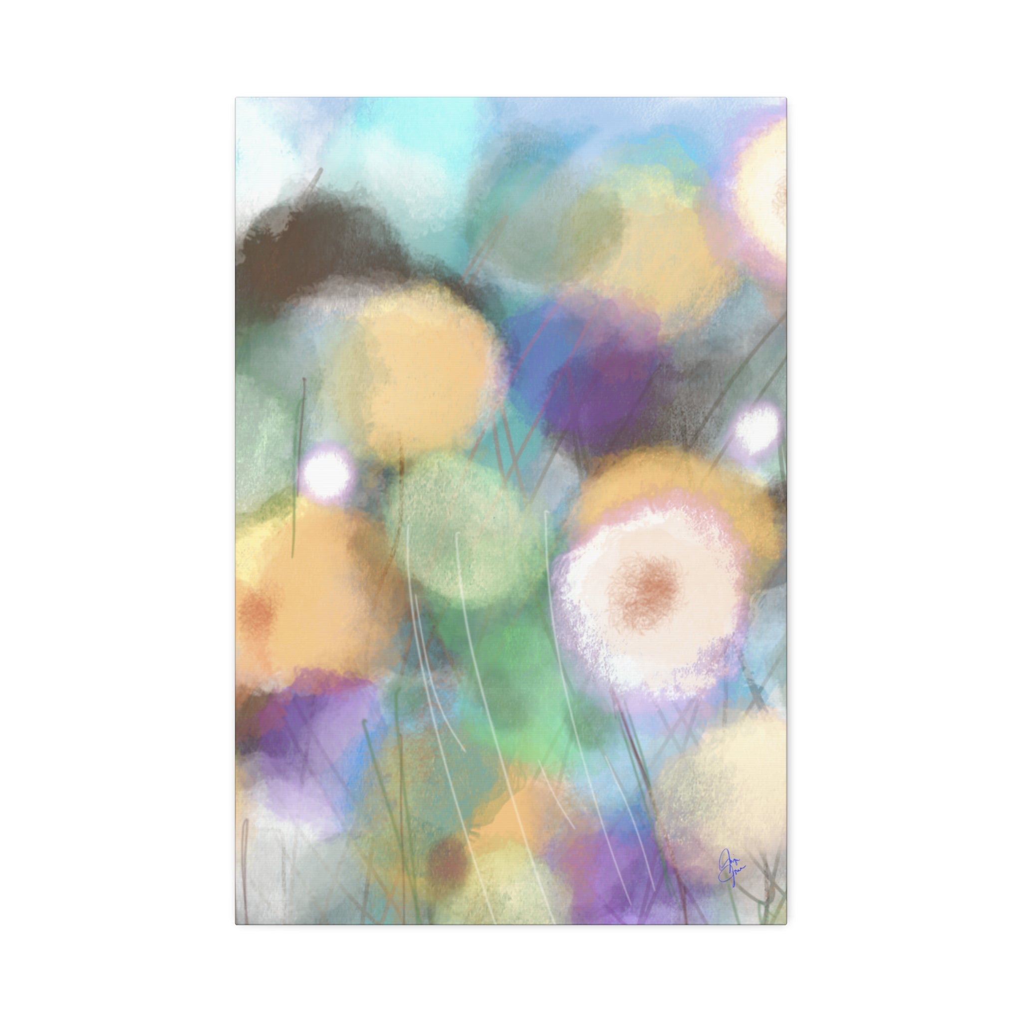 Floral Pastel Canvas Print — Dreamy Watercolor Dandelion Wall Art (1.5" Stretched)