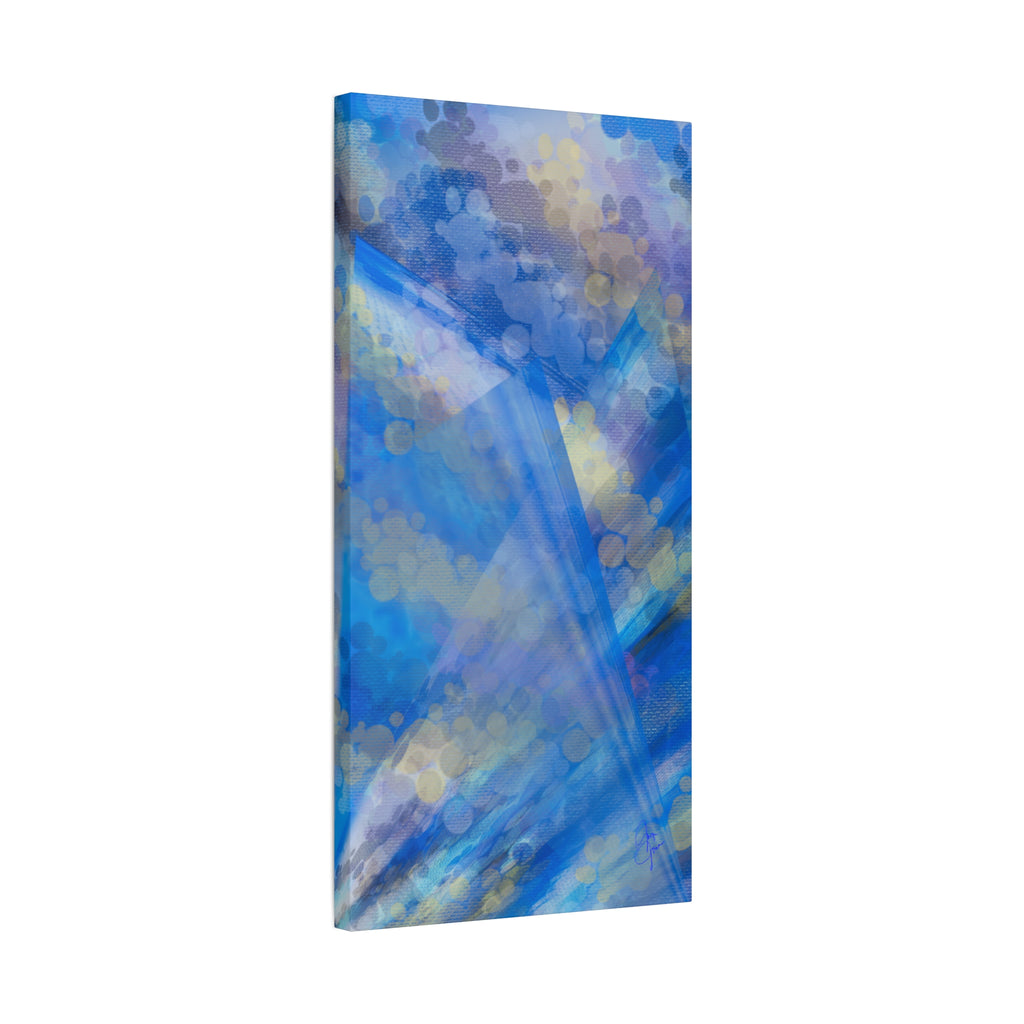 Abstract Blue Bokeh Matte Canvas Wall Art
