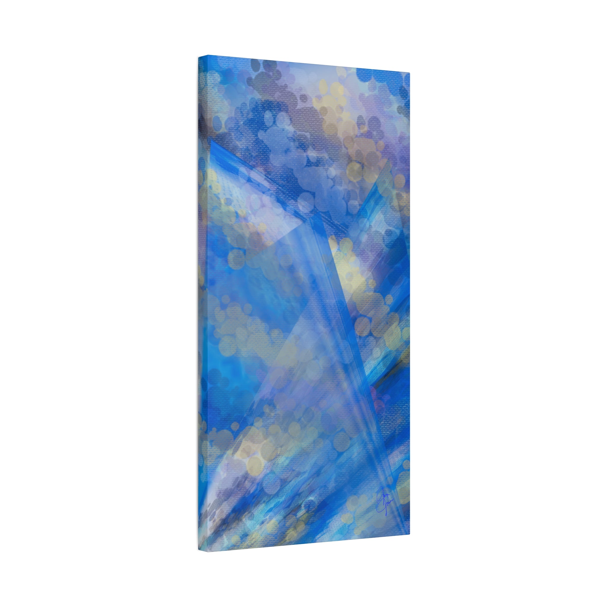 Abstract Blue Bokeh Matte Canvas Wall Art