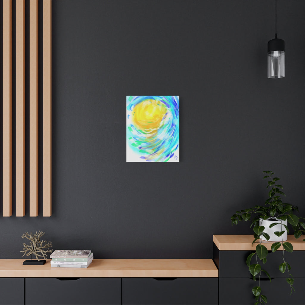 Abstract Sunburst Canvas Art — Vibrant Swirl Matte Stretched Canvas