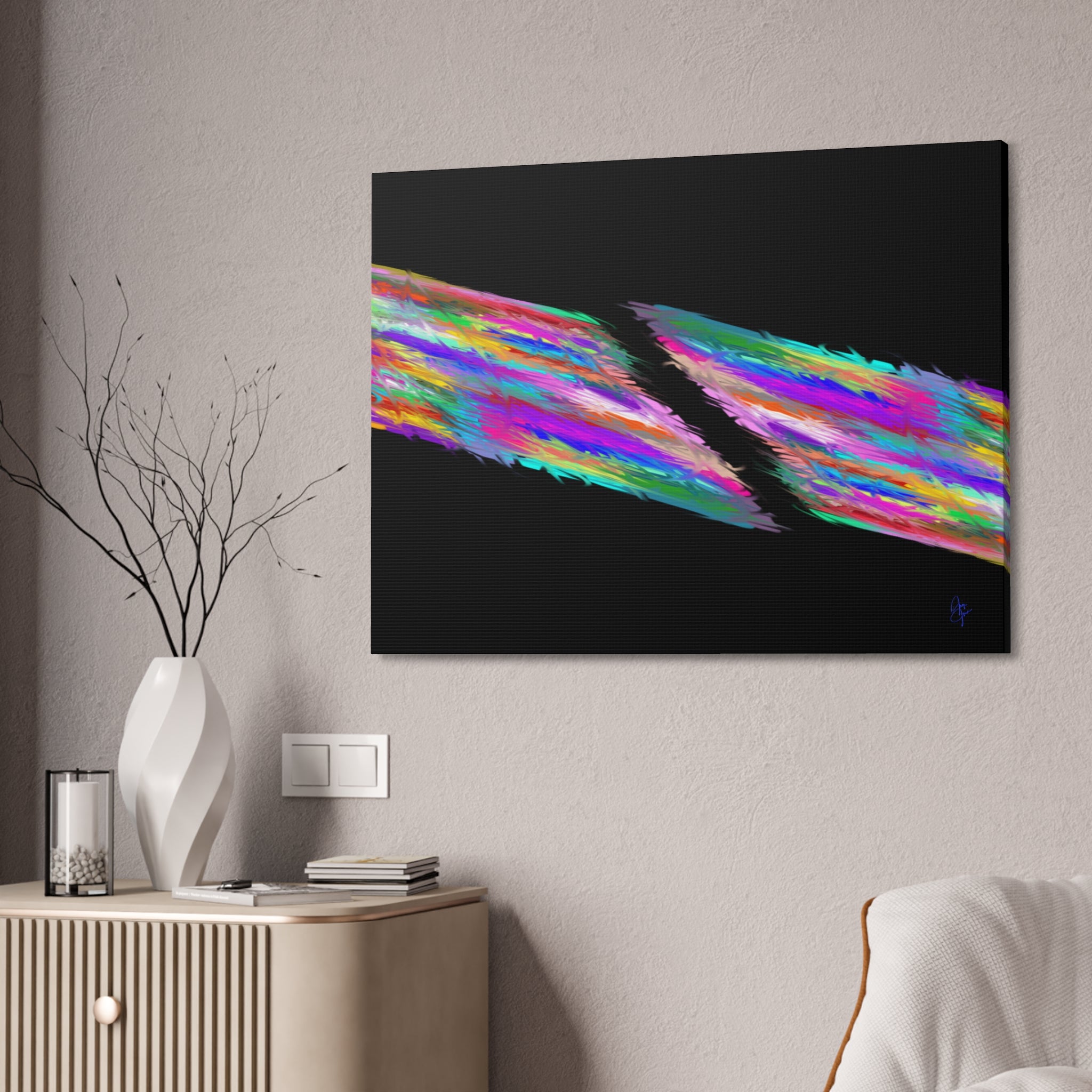 Abstract Rainbow Streak Canvas