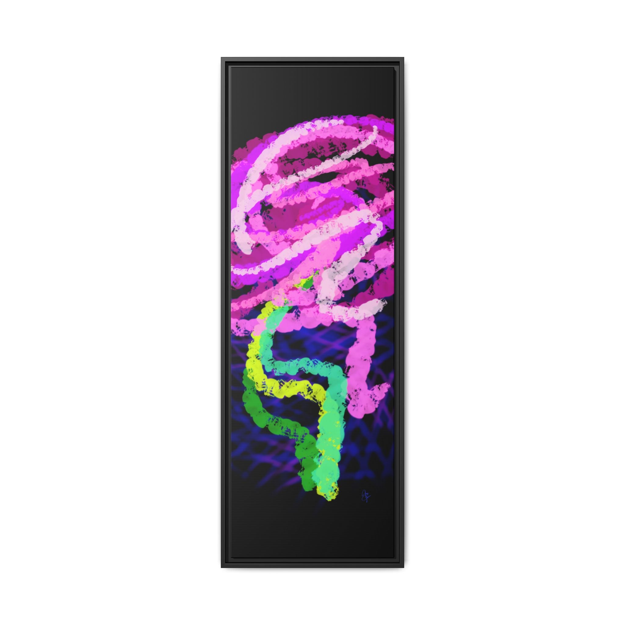 Framed Matte Canvas - Neon Rose Abstract Wall Art
