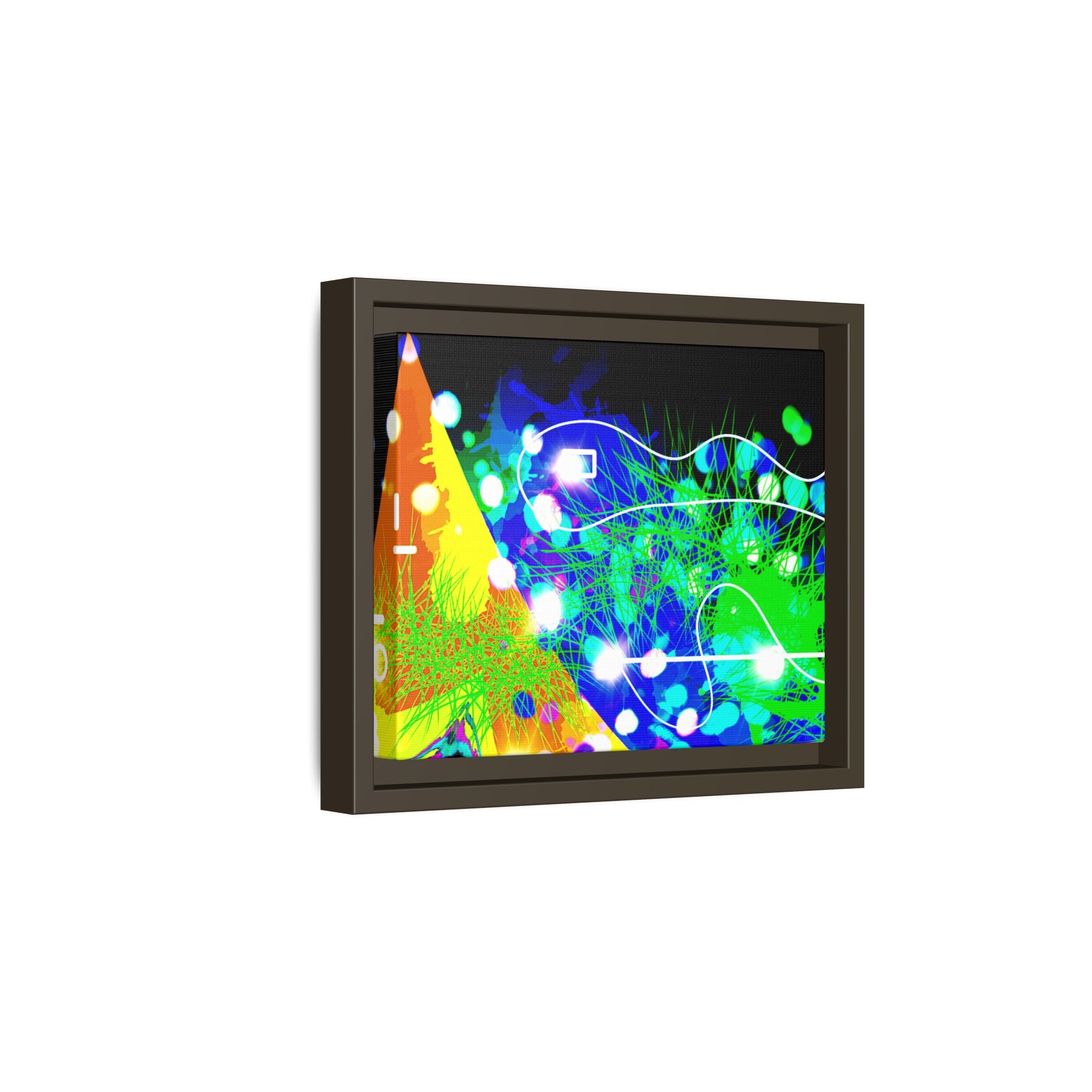 Abstract Neon Wave Matte Canvas Framed Art