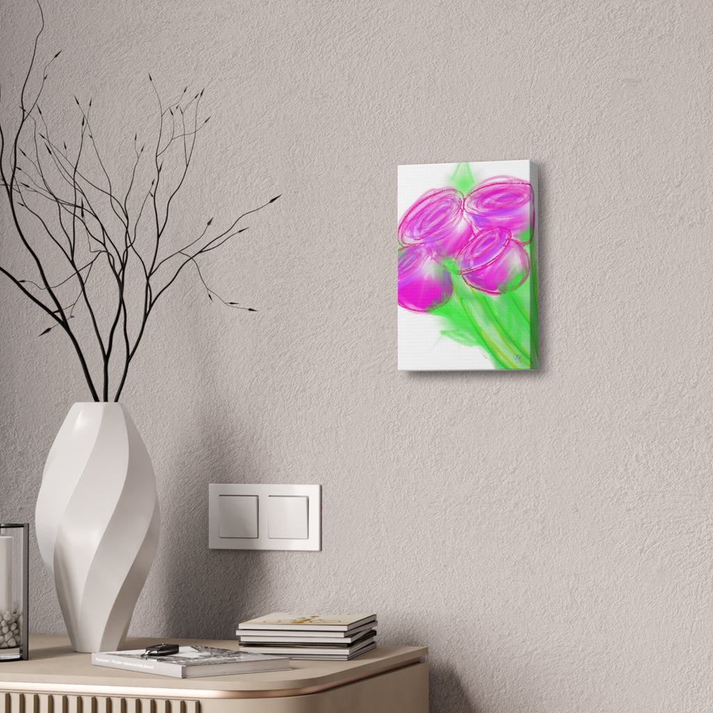 Pink Bloom Abstract Canvas