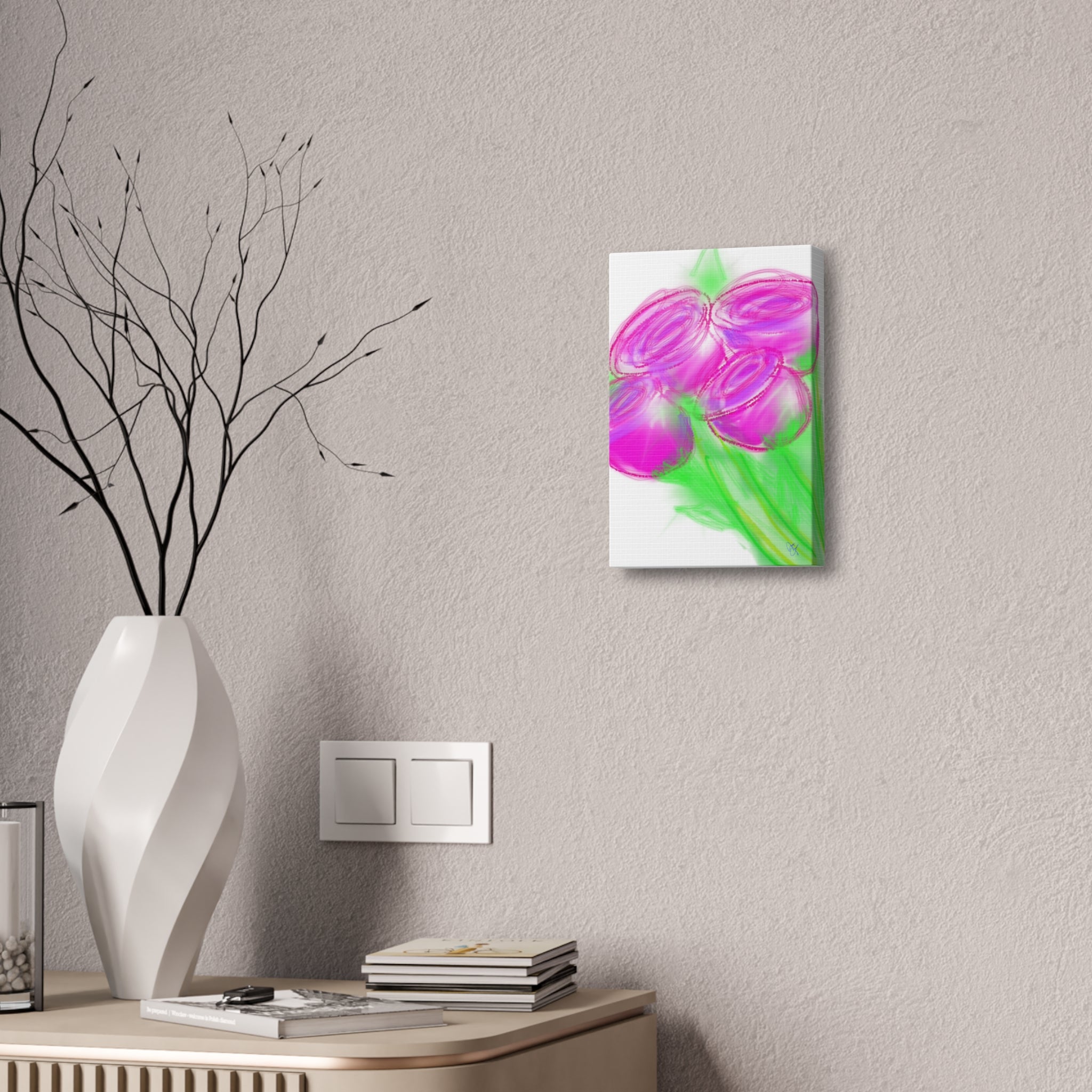 Pink Bloom Abstract Canvas