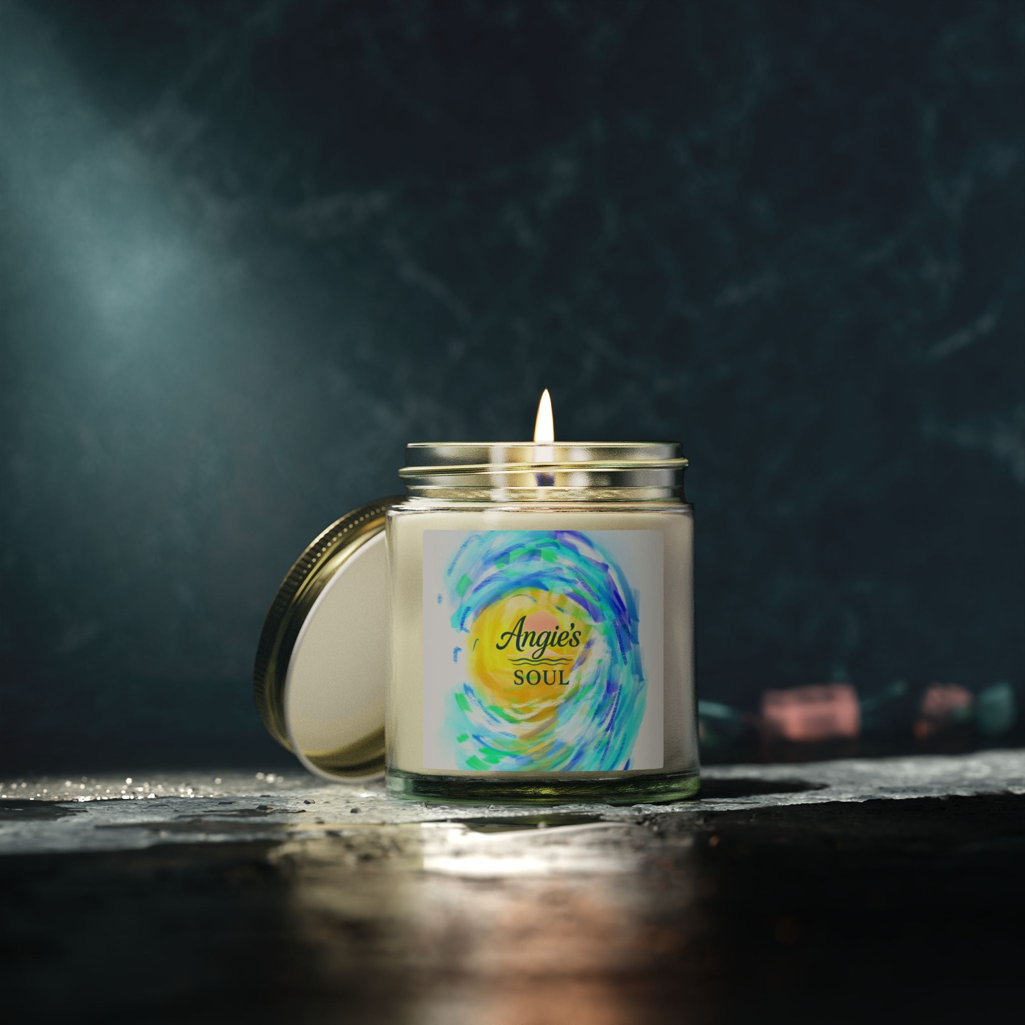 Coconut Apricot Scented Candle (4oz/9oz) — "Angie’s Soul" Jar Candle