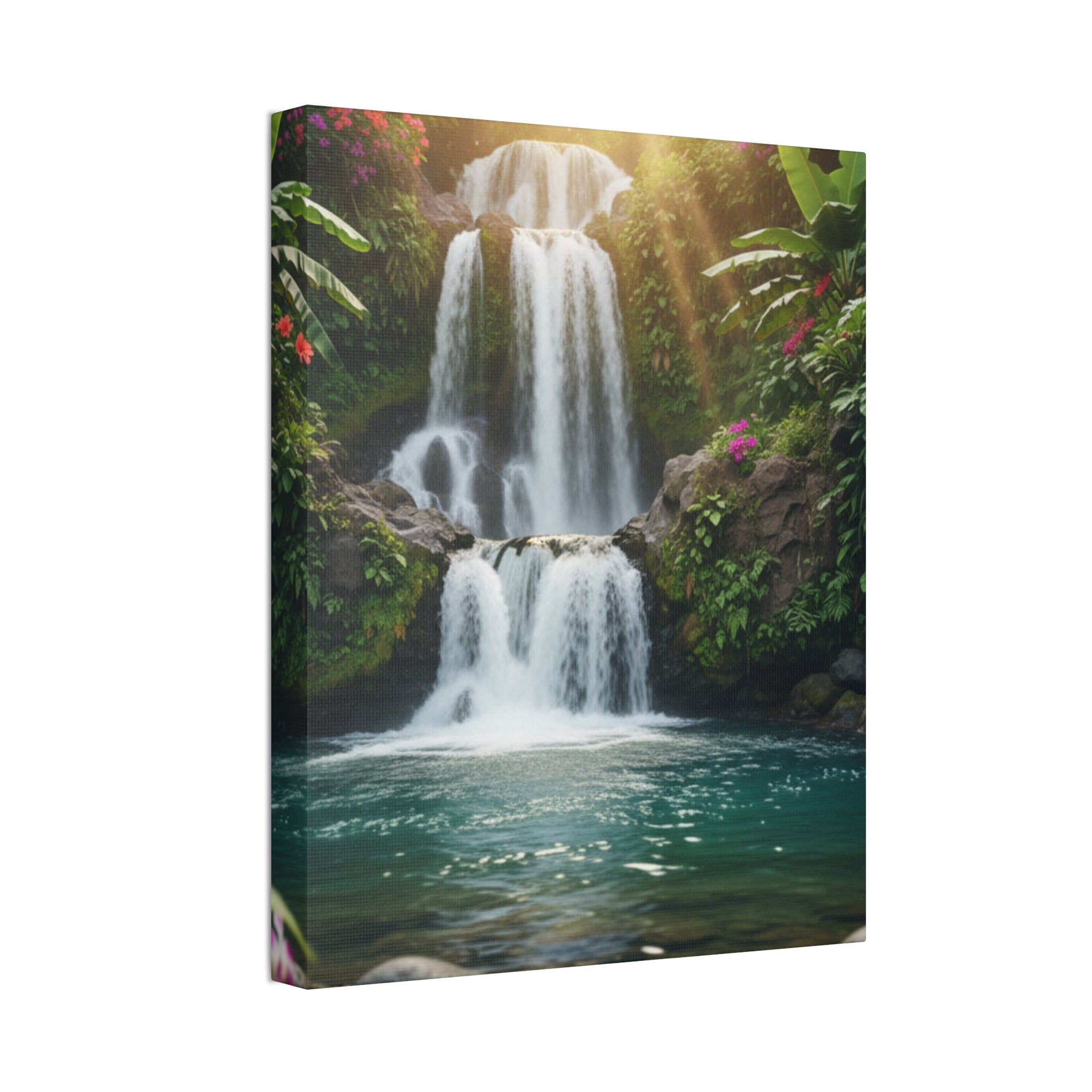 Waterfall Canvas Wall Art – Stretched 1.5" Nature Print