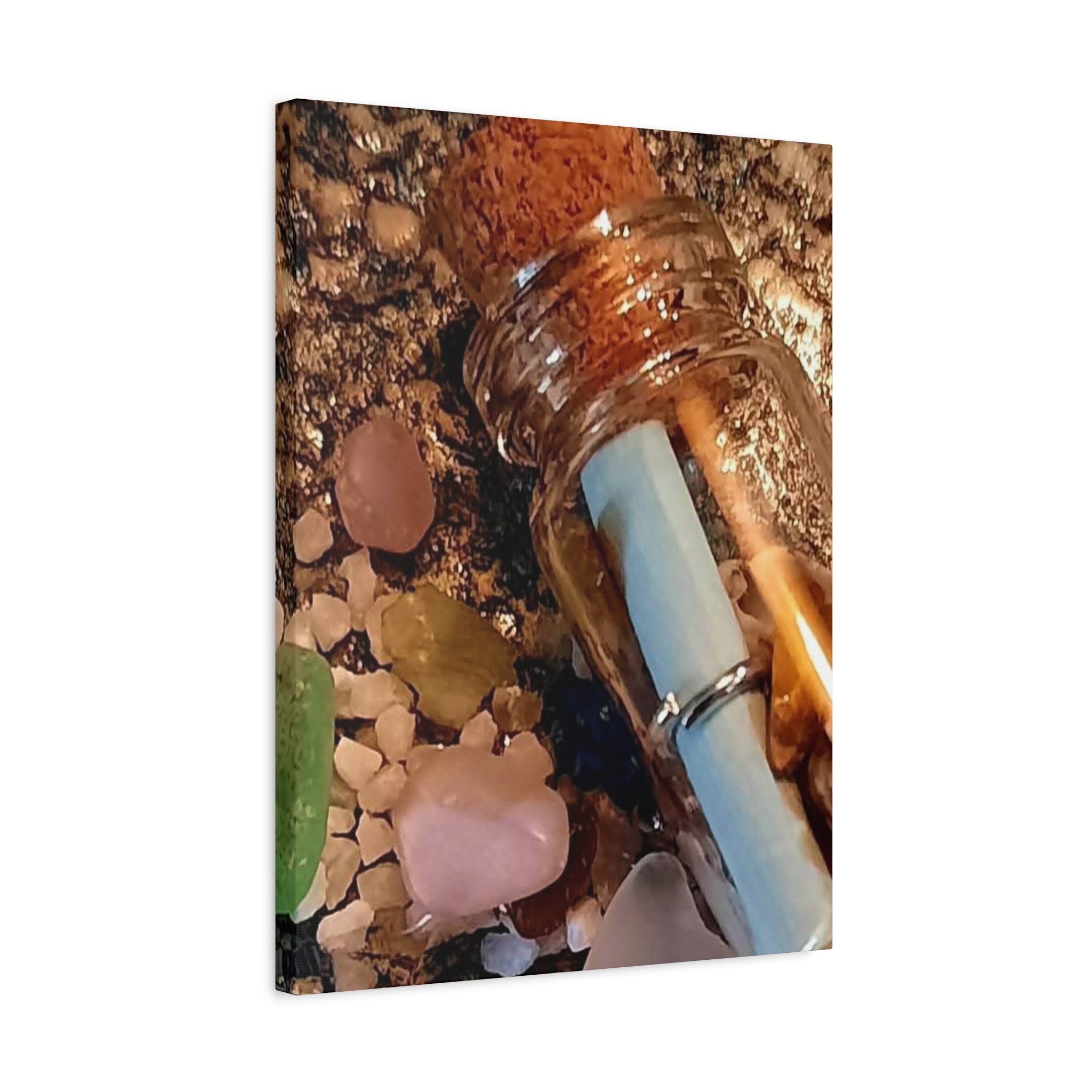 Decorative Matte Canvas Wall Art - Beach-Inspired Message in a Bottle