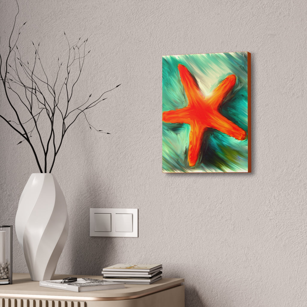 Starfish Wall Art Canvas — Stretched 1.5" Coastal Beach Décor