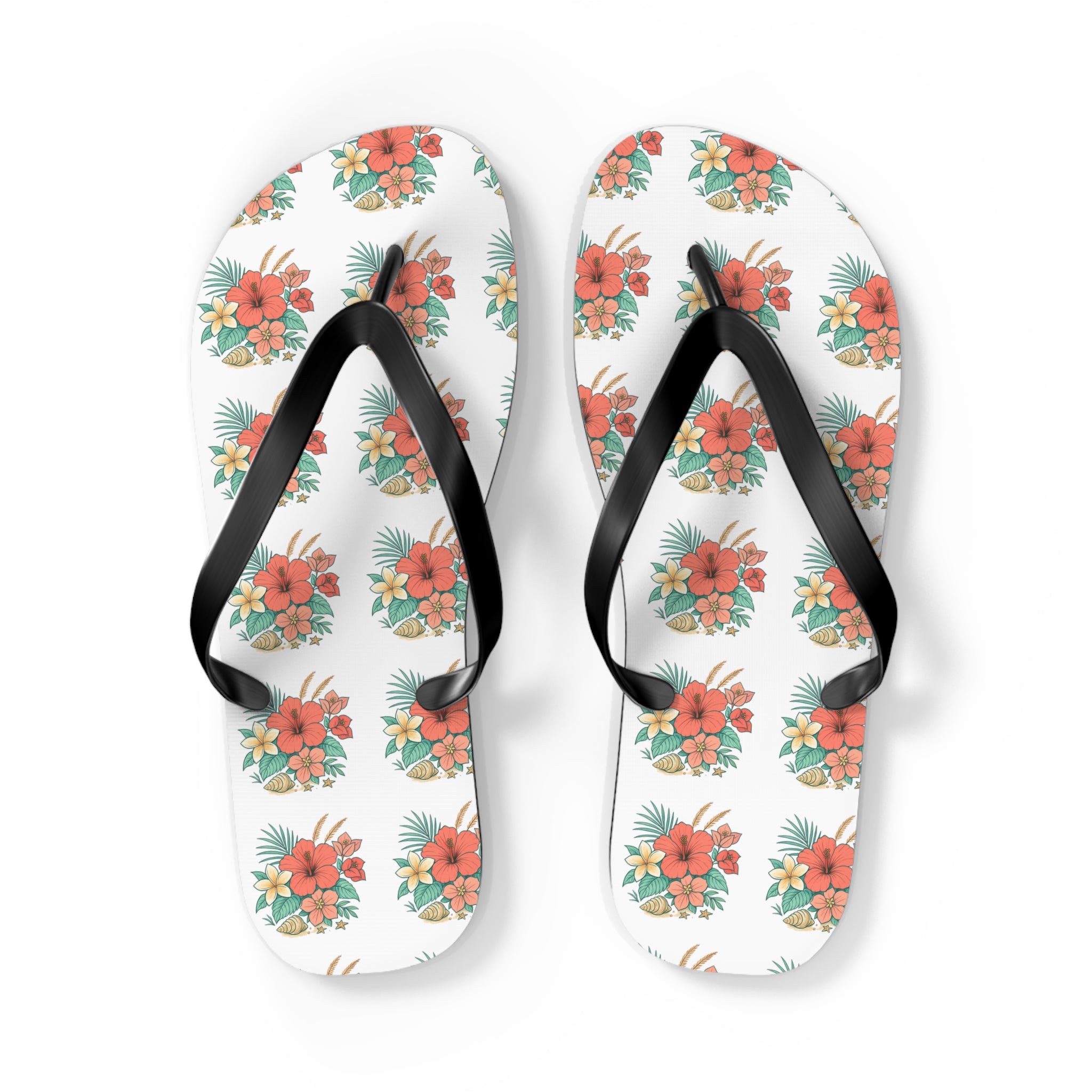 Tropical Hibiscus Flip Flops – Floral Beach Sandals