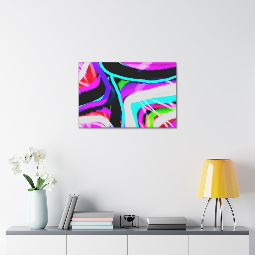 Abstract Neon Wave Canvas
