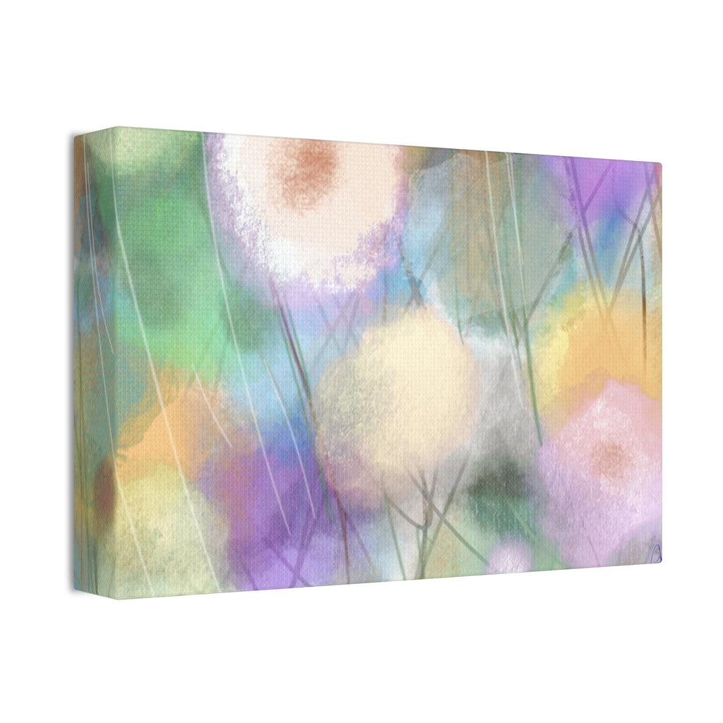 Floral Pastel Canvas Print — Dreamy Watercolor Dandelion Wall Art (1.5" Stretched)