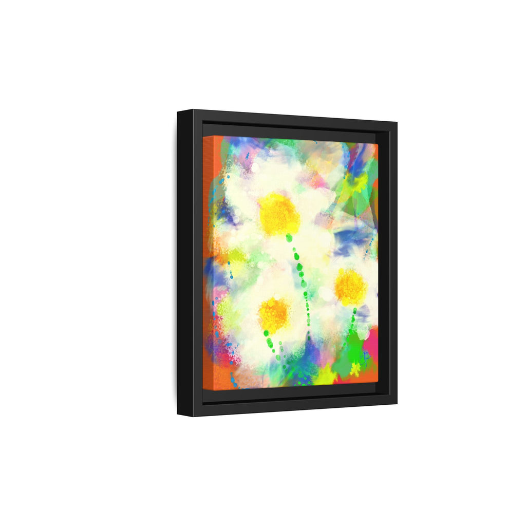 Framed Matte Canvas - Watercolor Yellow Floral Abstract Wall Art