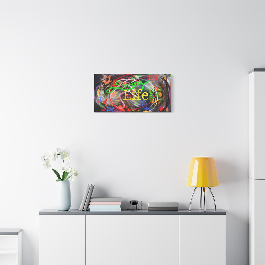 Loving Life Abstract Canvas Wall Art – Colorful Modern Stretched Matte Print