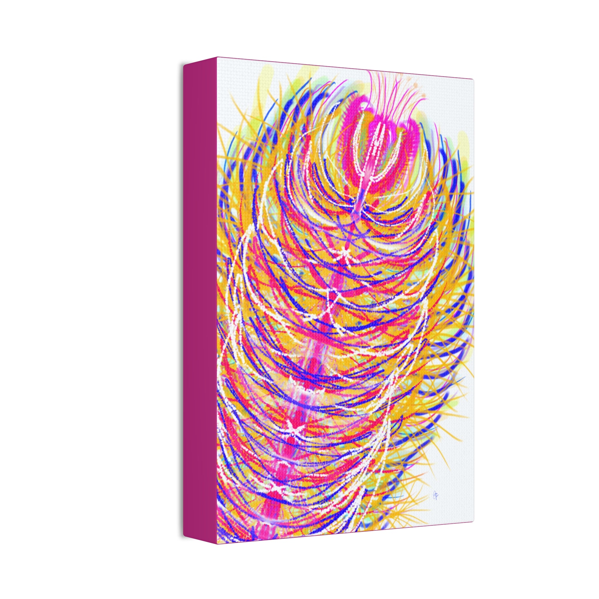 Colorful Feather Canvas Wall Art – Vibrant Abstract Plumage, Stretched 1.5"