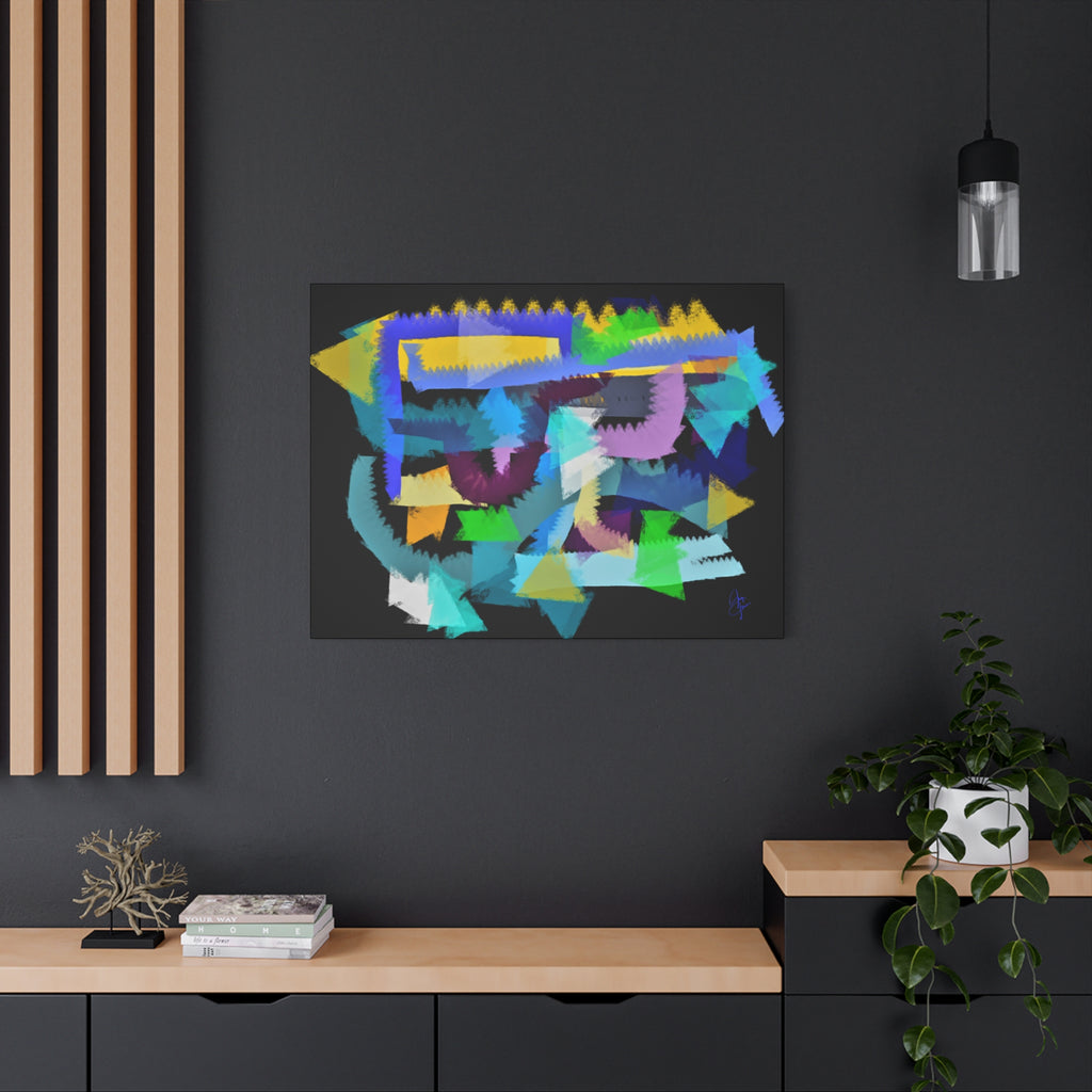 Abstract Color Burst Canvas Print — Vibrant Geometric Wall Art