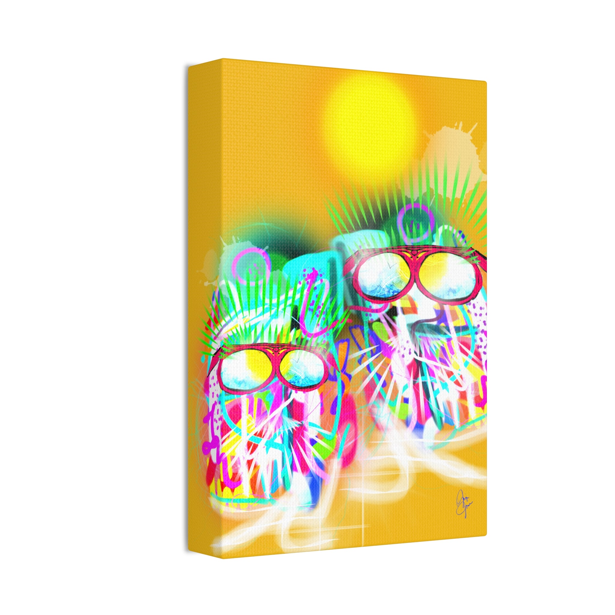 Neon Graffiti Beach Bumbs Canvas