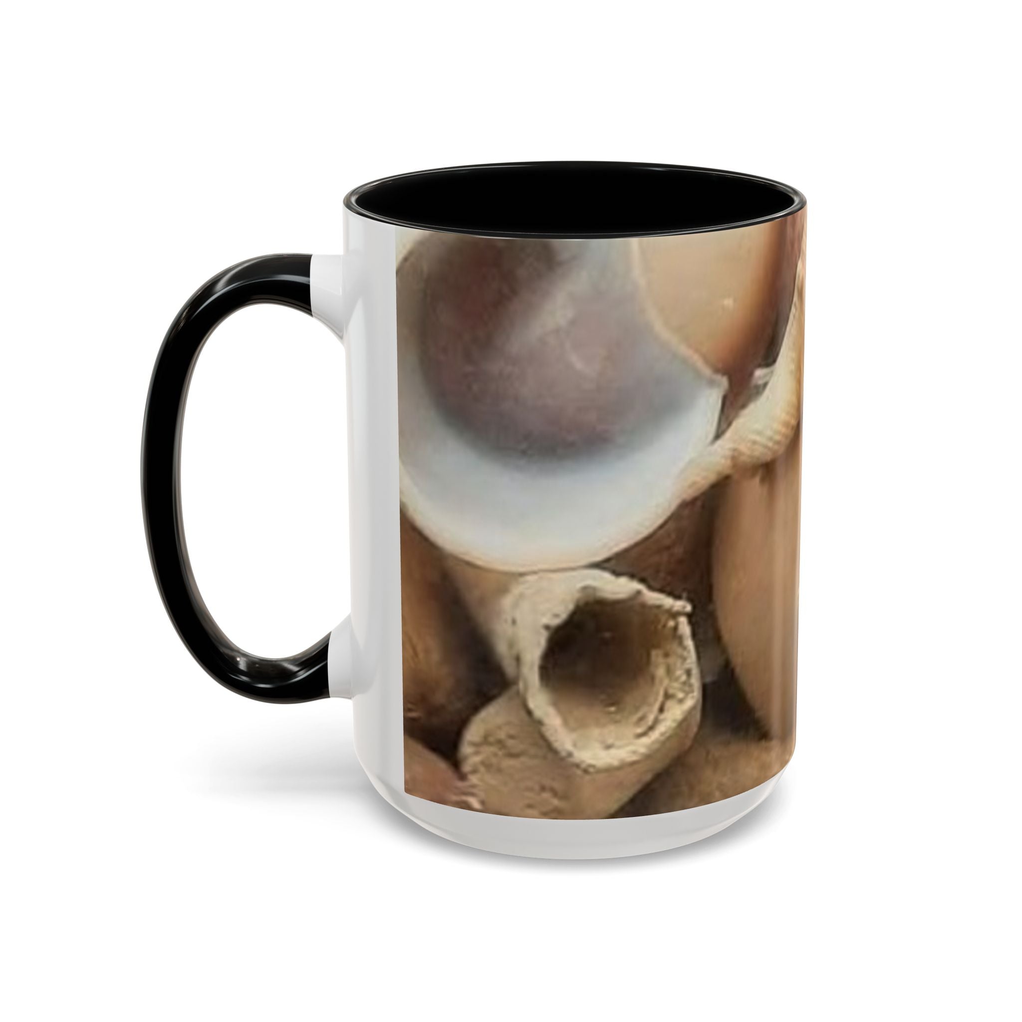 Seashell Beach Accent Coffee Mug — Coastal Shells Design (11/15 oz)