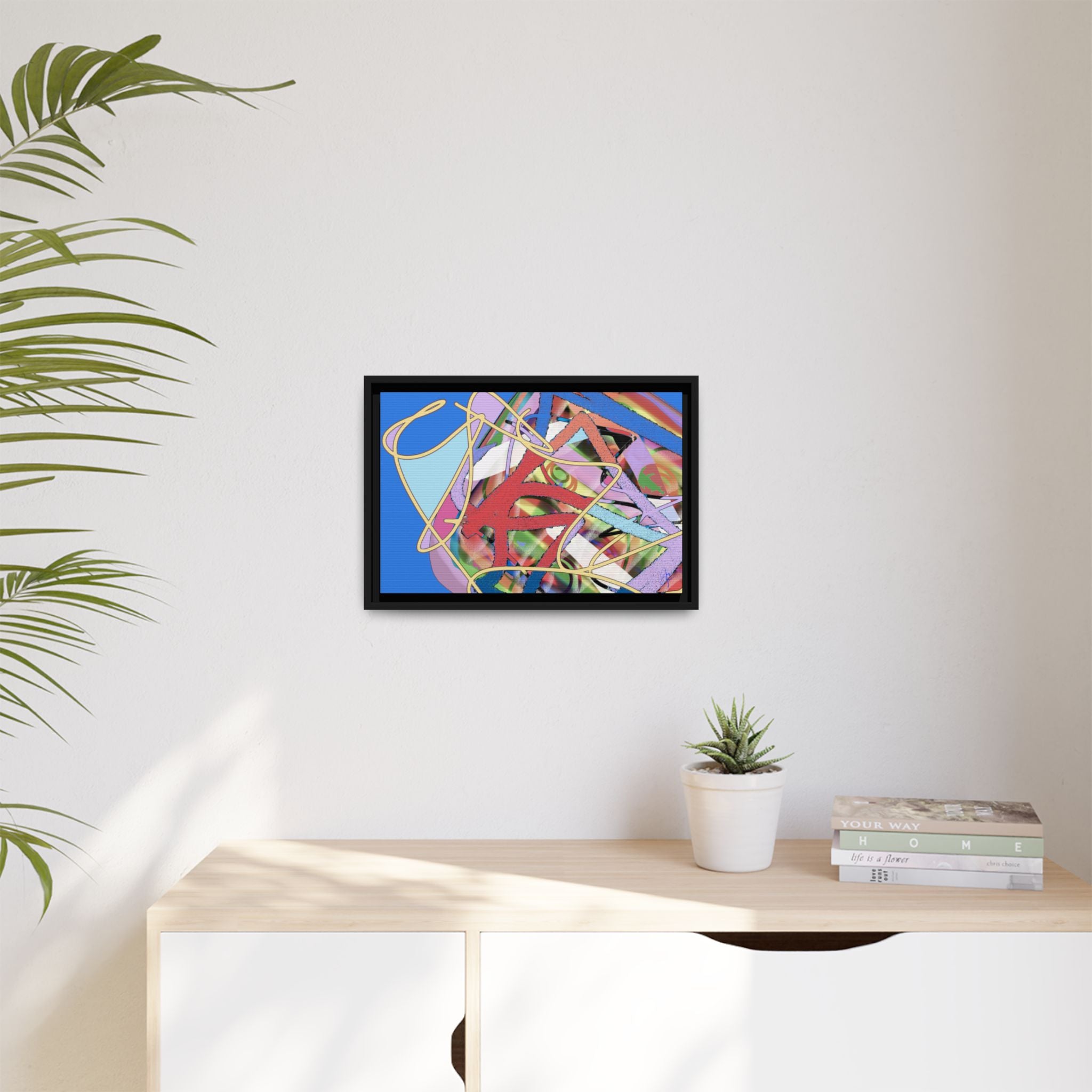 Abstract Multi‑Color Framed Canvas Art – Vibrant Modern Wall Decor