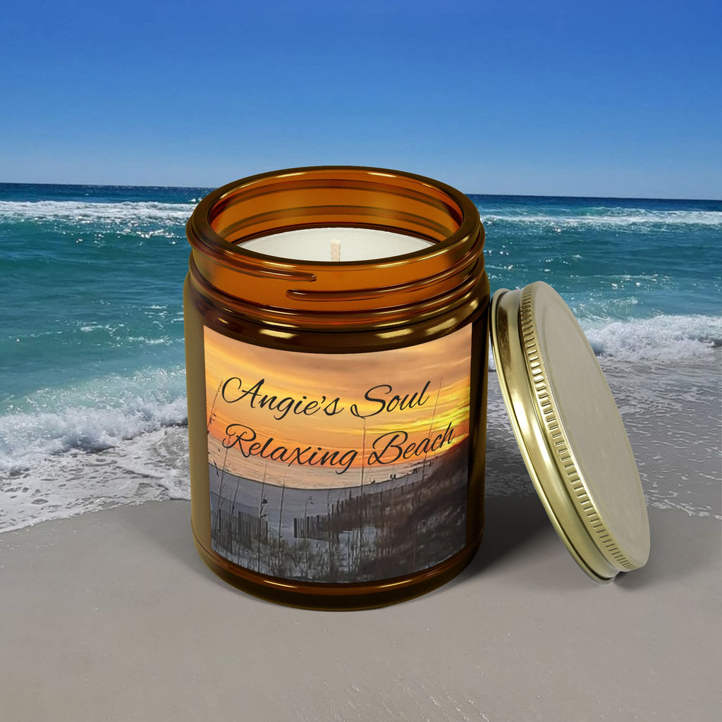 Relaxing Beach Scented Candle - Coconut Apricot Wax