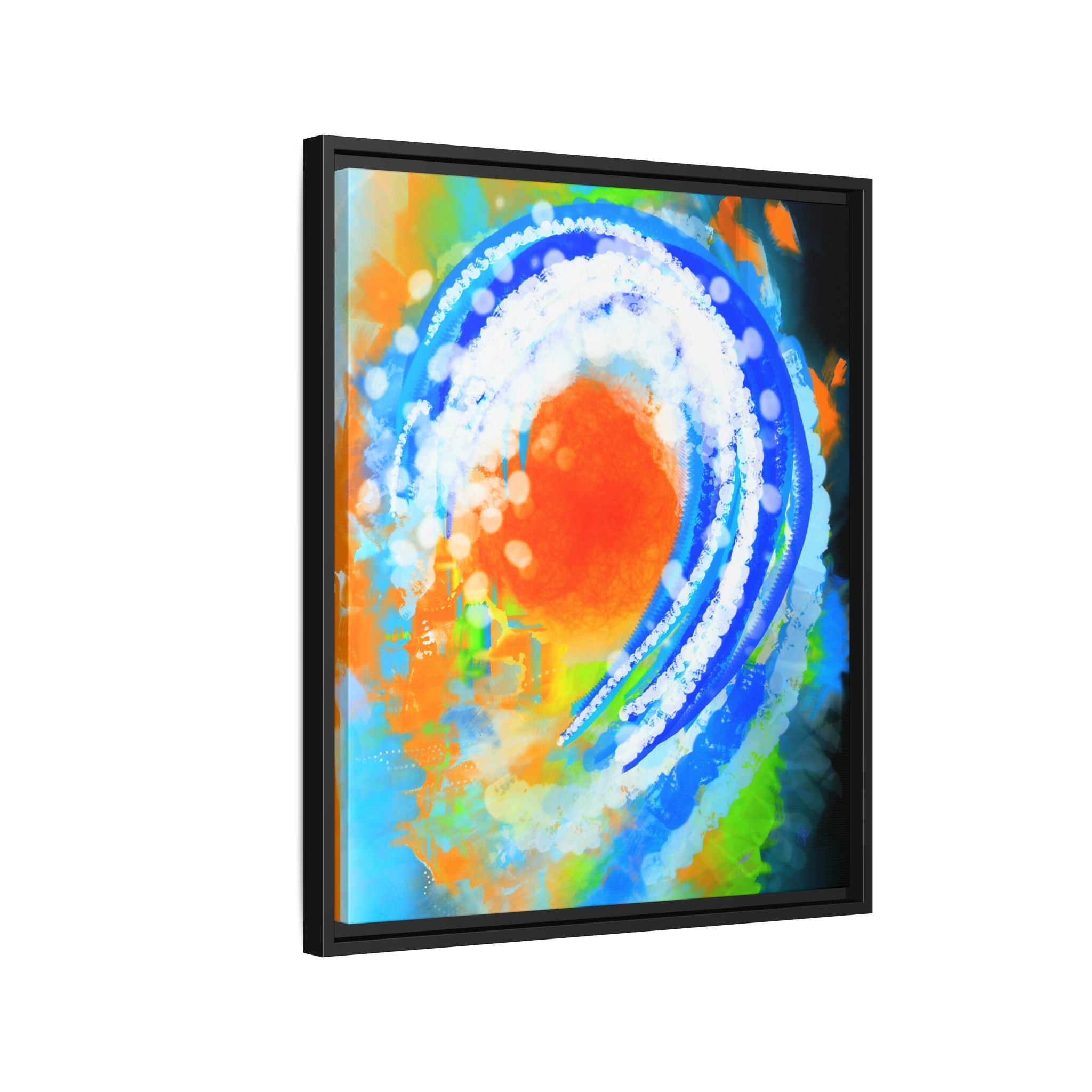 Abstract Ocean Wave Matte Canvas Print — Framed Multi‑Color Wall Art