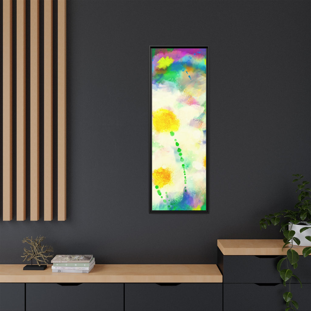 Framed Matte Canvas - Watercolor Yellow Floral Abstract Wall Art